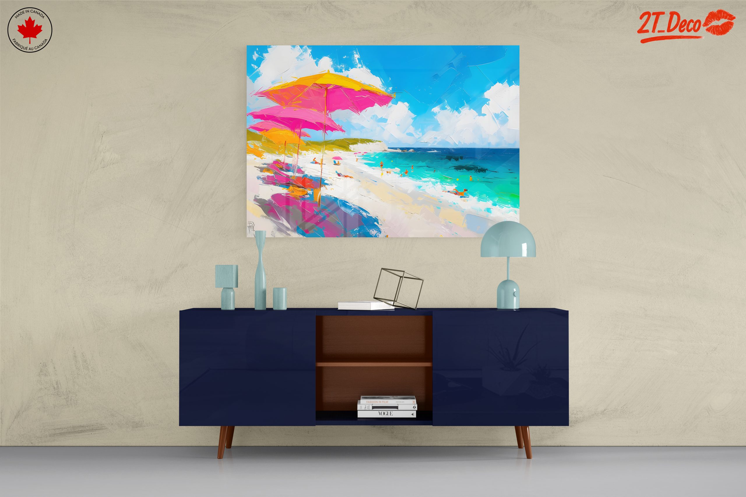 Vibrant Beach Scene with Colorful Umbrellas 2 - Image 8