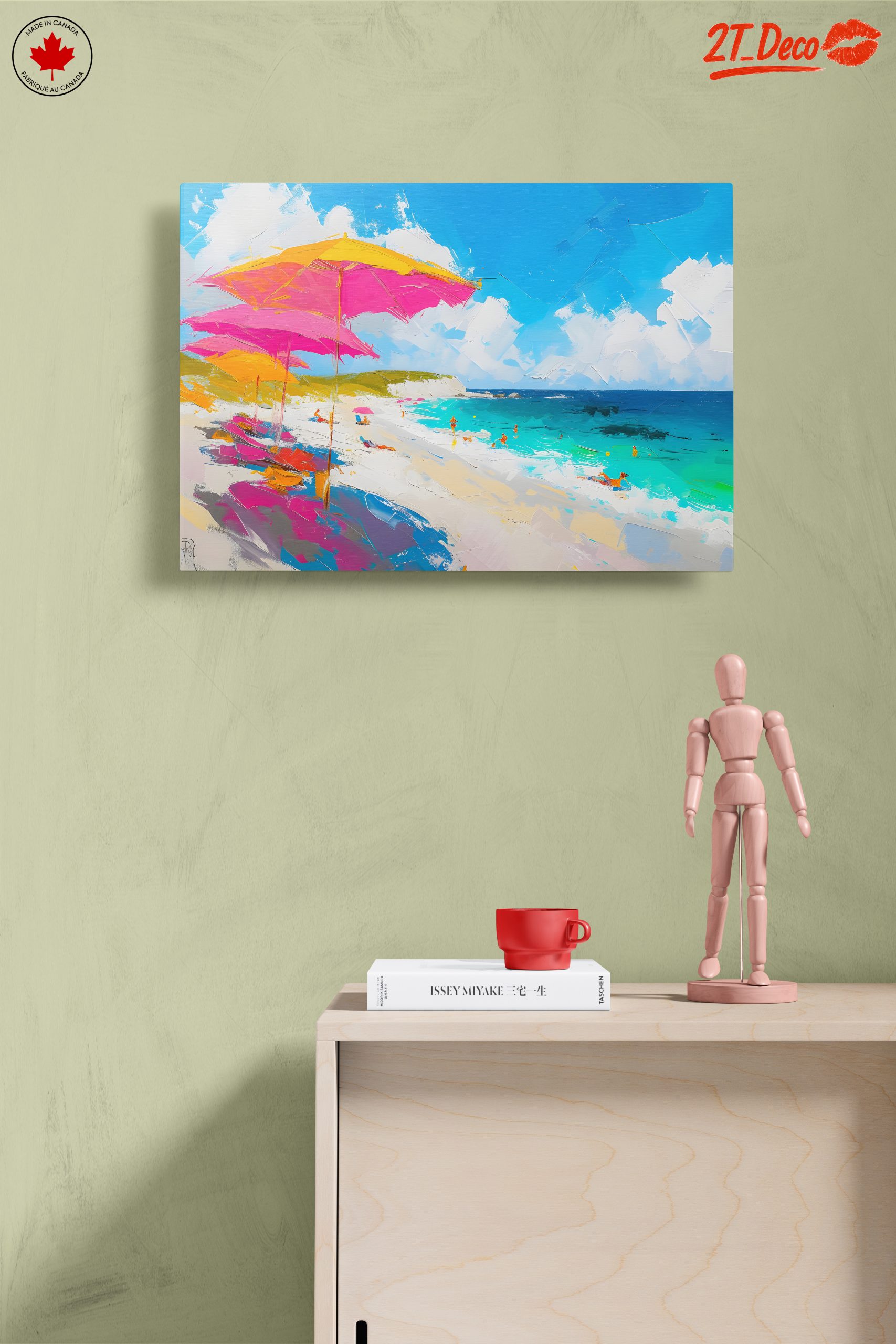 Vibrant Beach Scene with Colorful Umbrellas 2 - Image 14