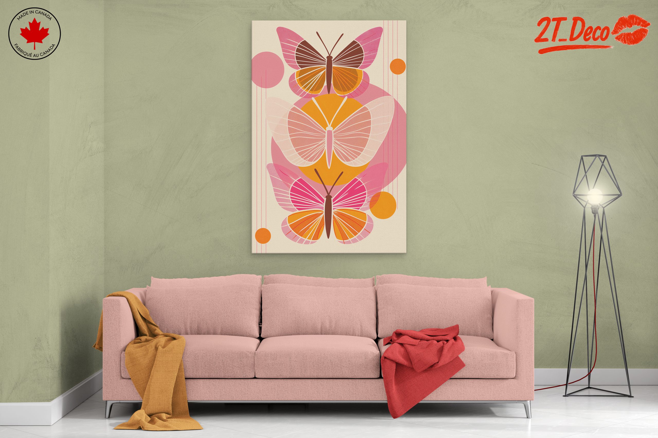 Stylized Butterflies Abstract Art - Image 2