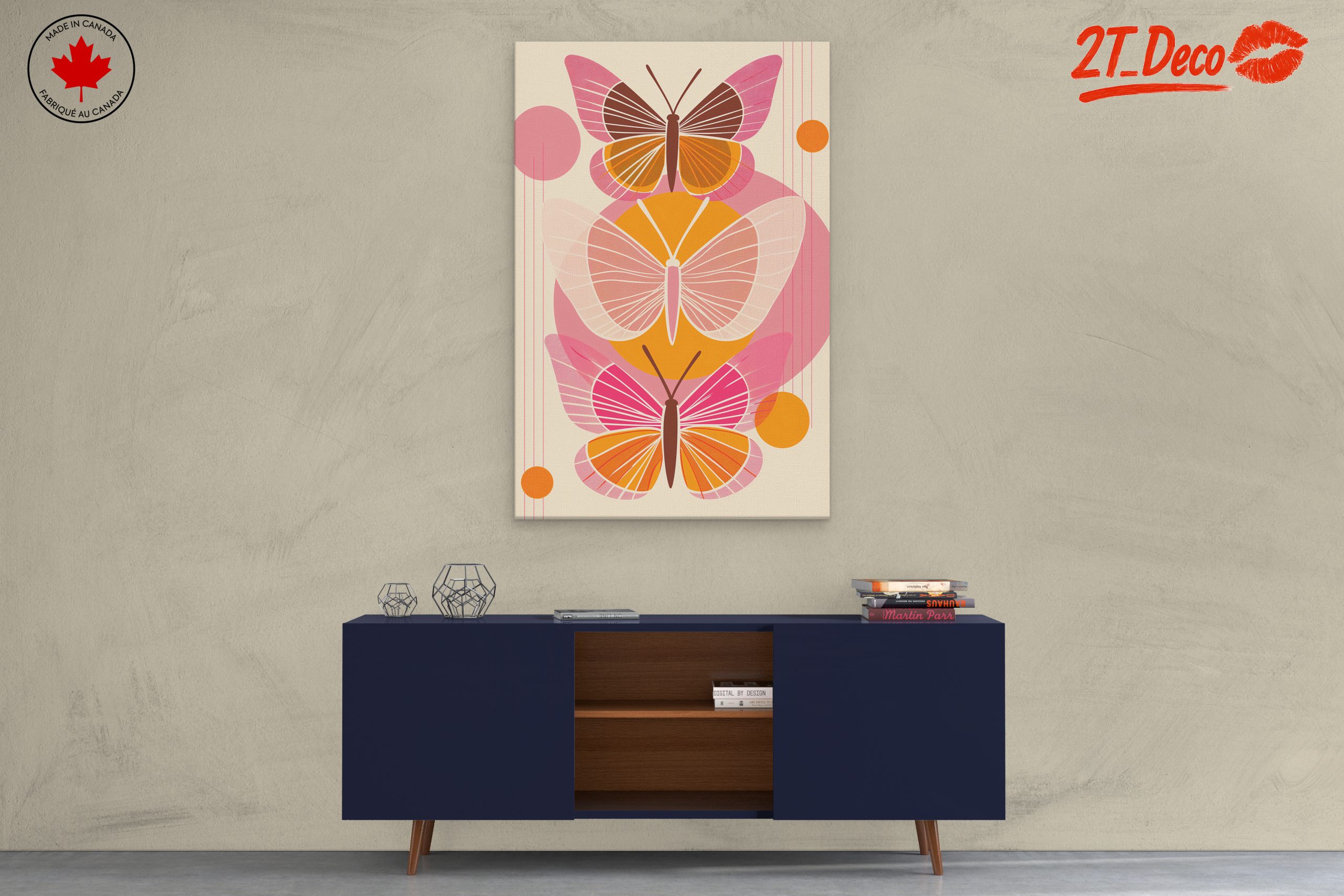 Stylized Butterflies Abstract Art - Image 3