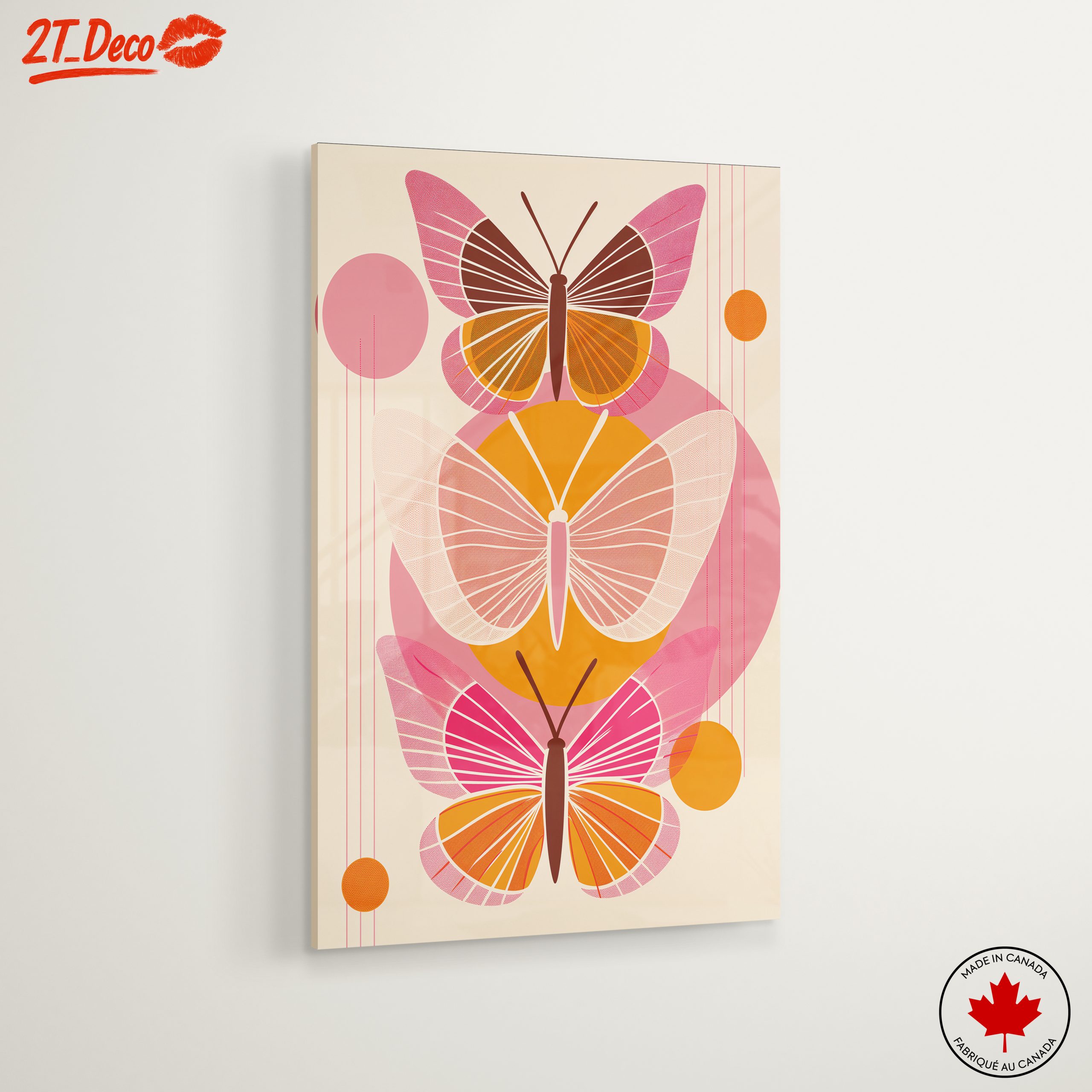 Stylized Butterflies Abstract Art - Image 6