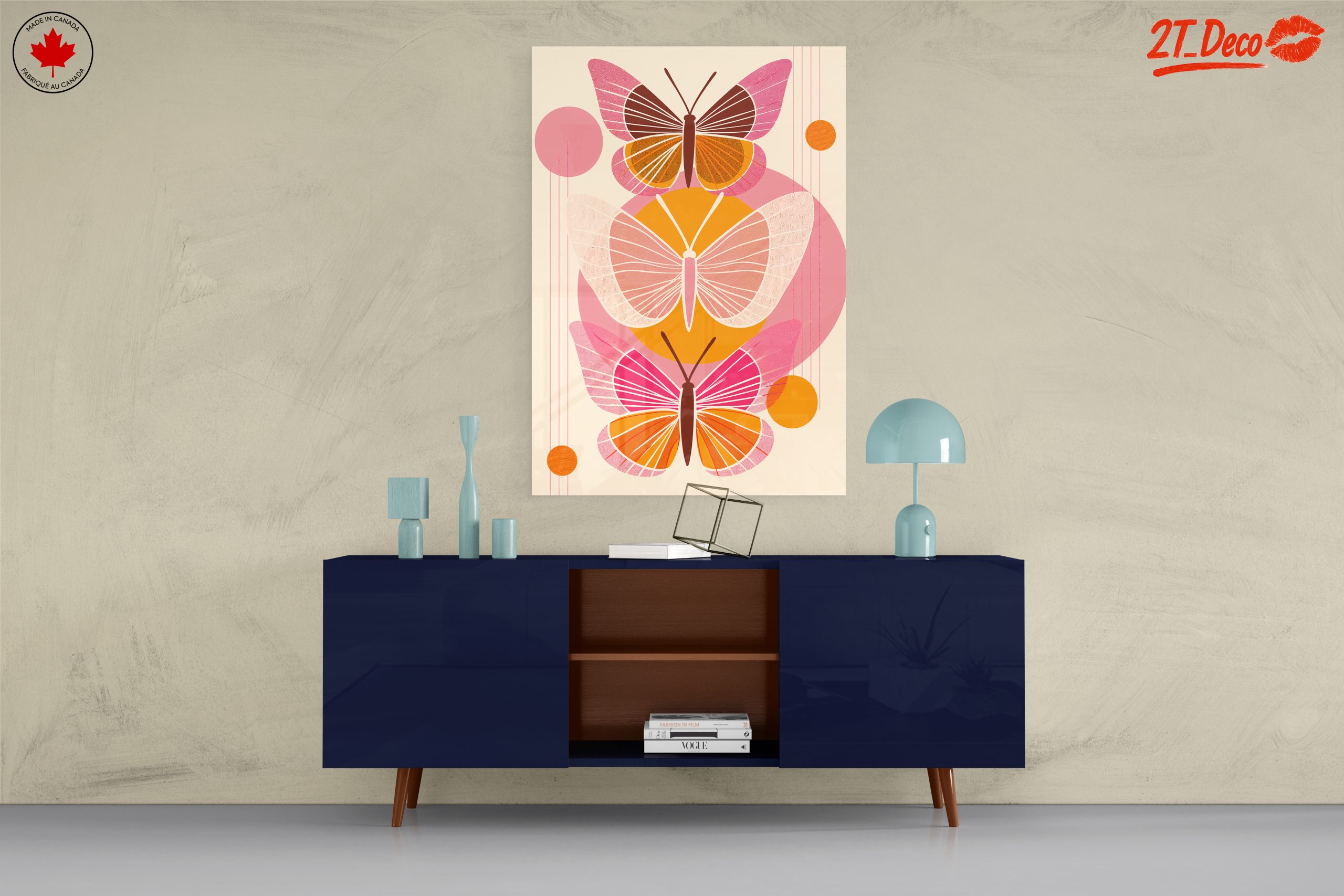 Stylized Butterflies Abstract Art - Image 8
