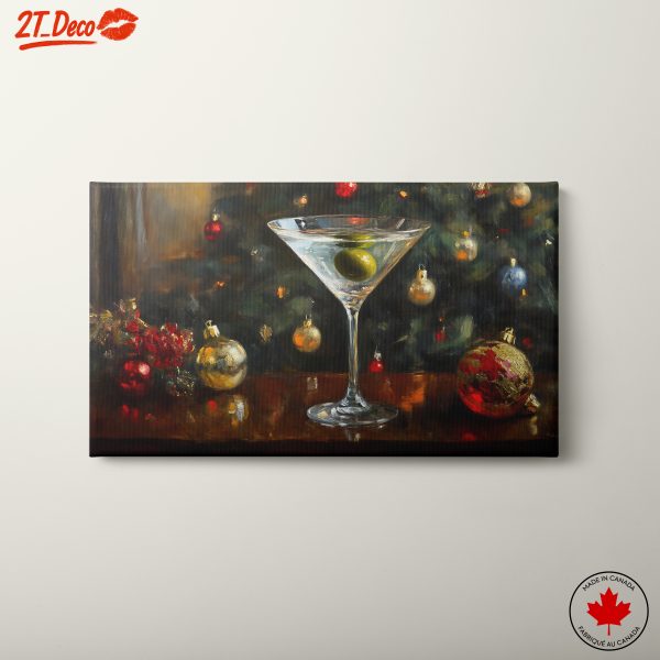 Elegant Cocktail With Christmas Ornaments
