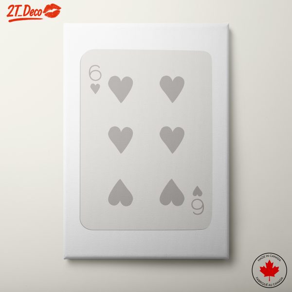 Minimalist Playing Card Six of Hearts