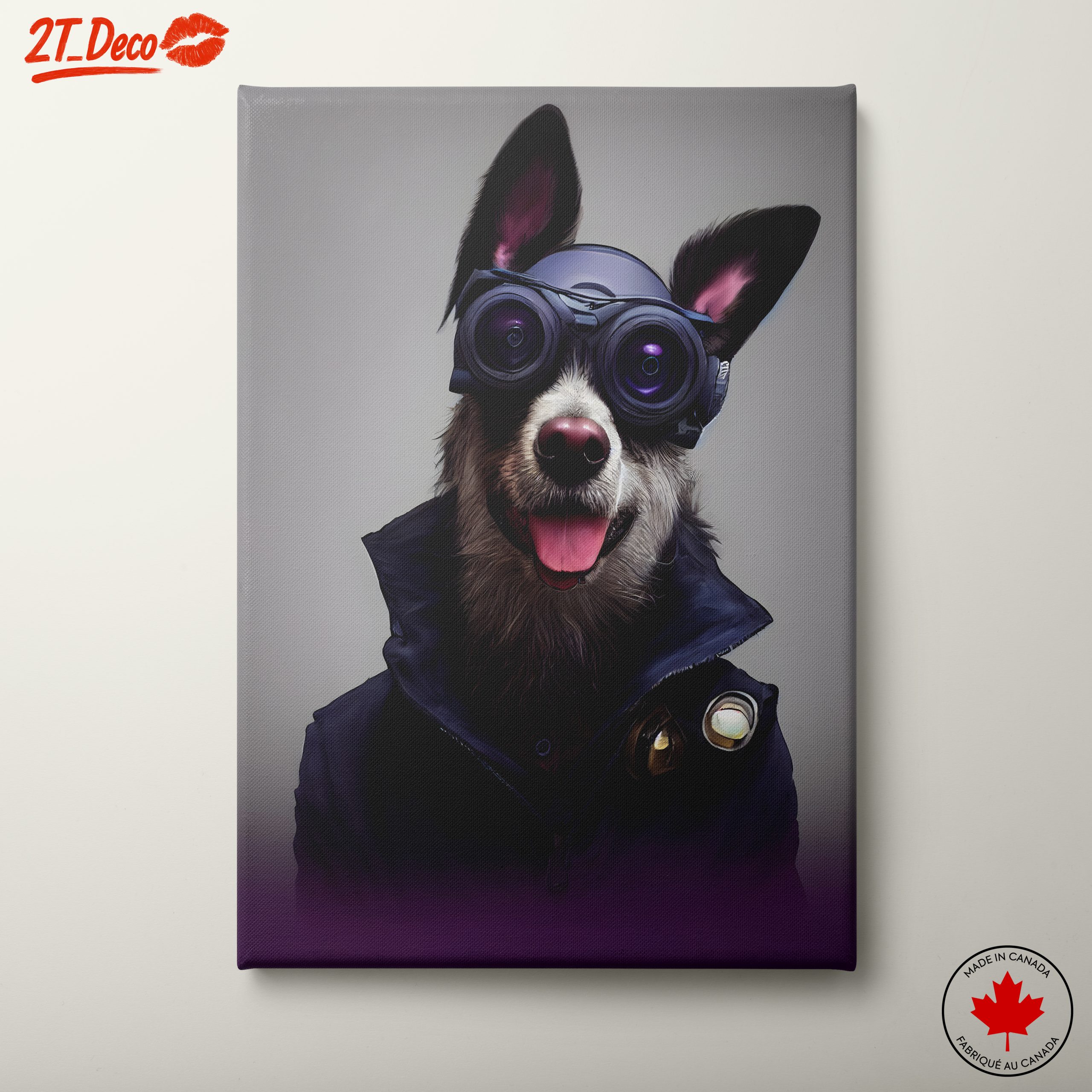 Stylized Dog Portrait with Goggles