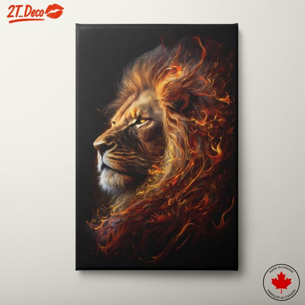 Lion Art with Flames
