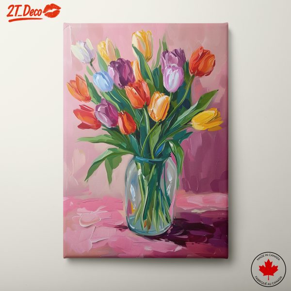 Colorful Tulip Bouquet Art