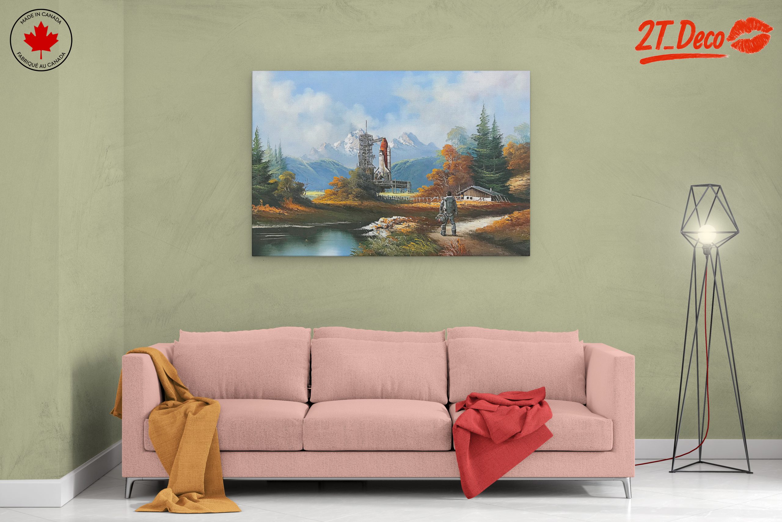 Scenic Fantasy Space Landscape with Astronaut - Image 2