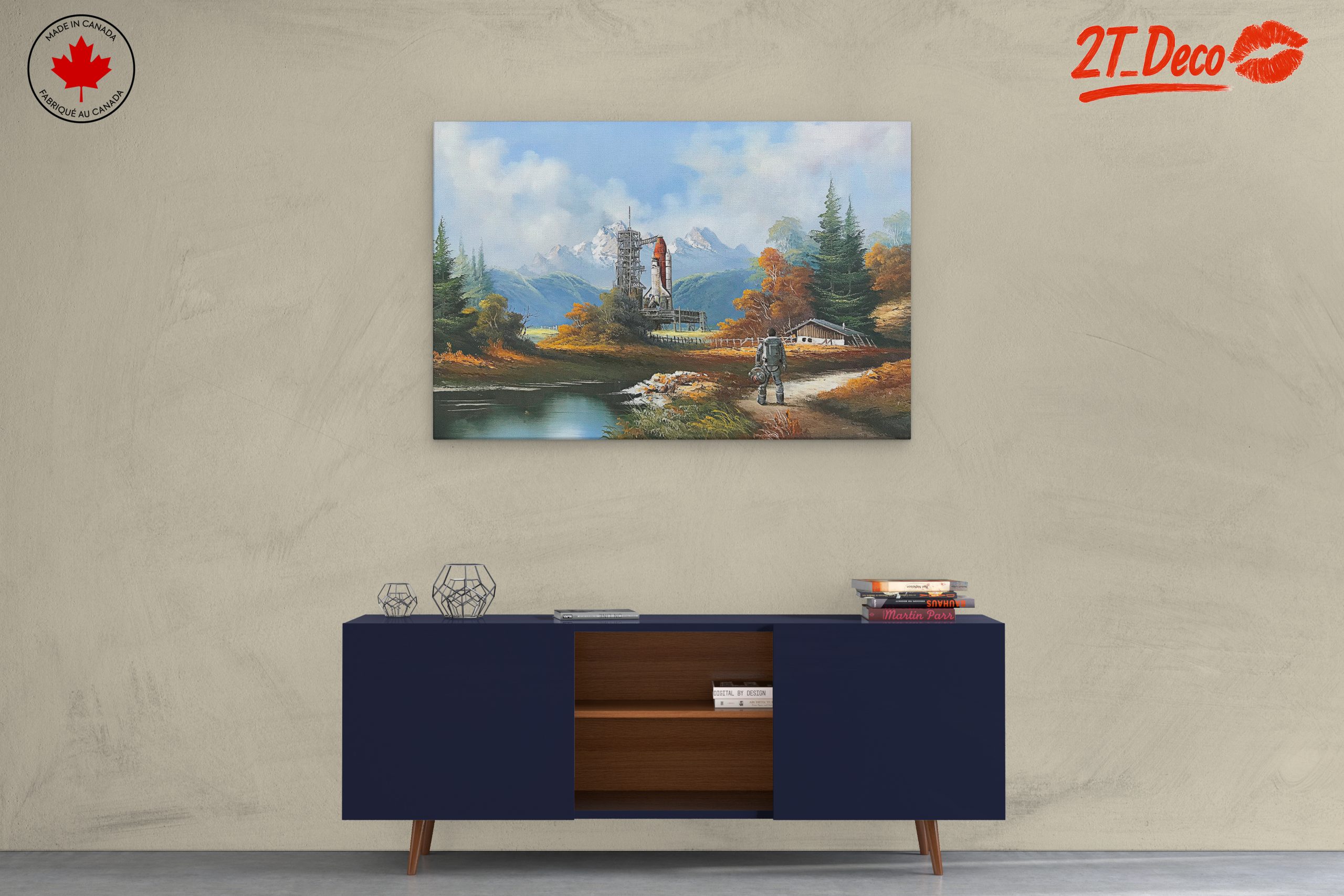 Scenic Fantasy Space Landscape with Astronaut - Image 3