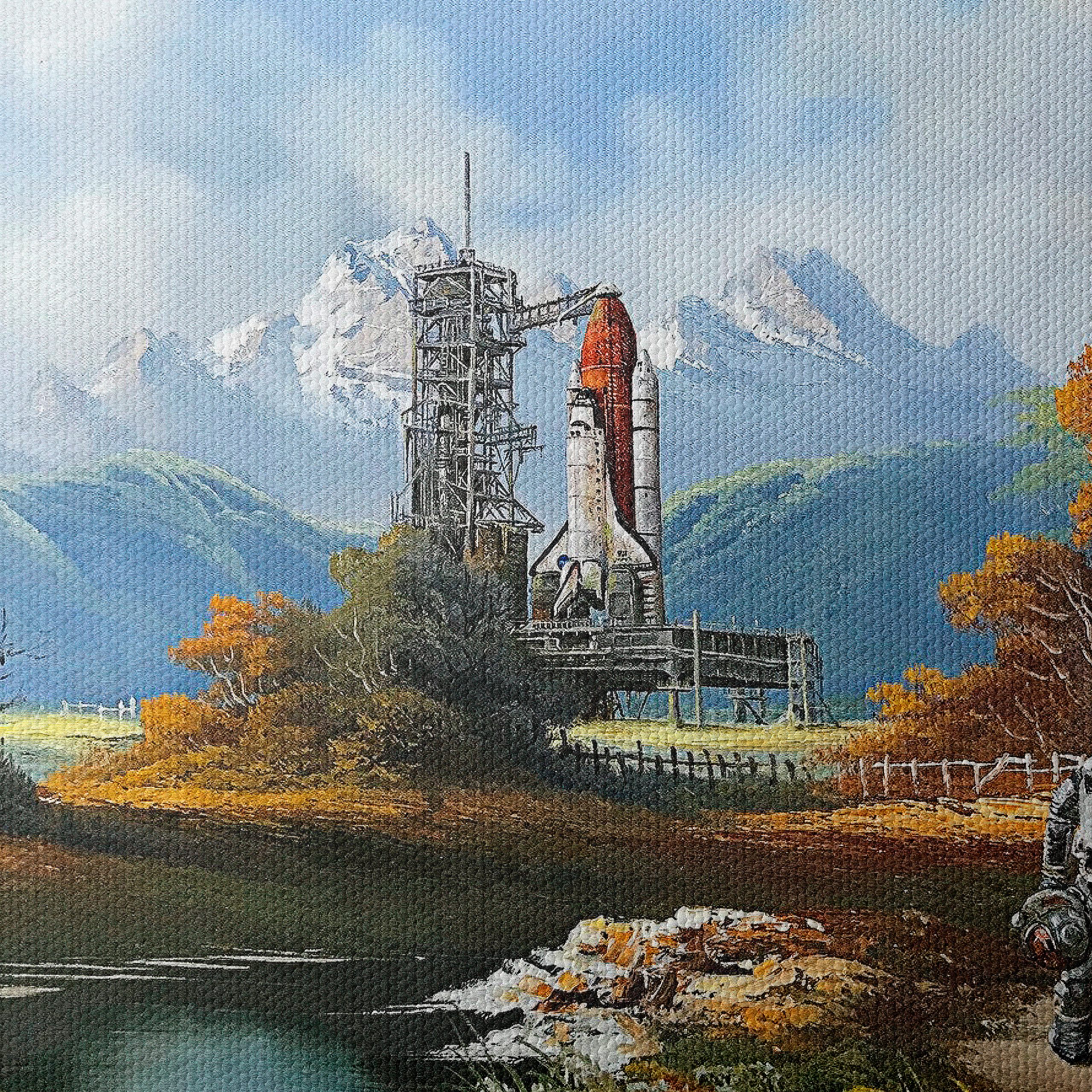 Scenic Fantasy Space Landscape with Astronaut - Image 4