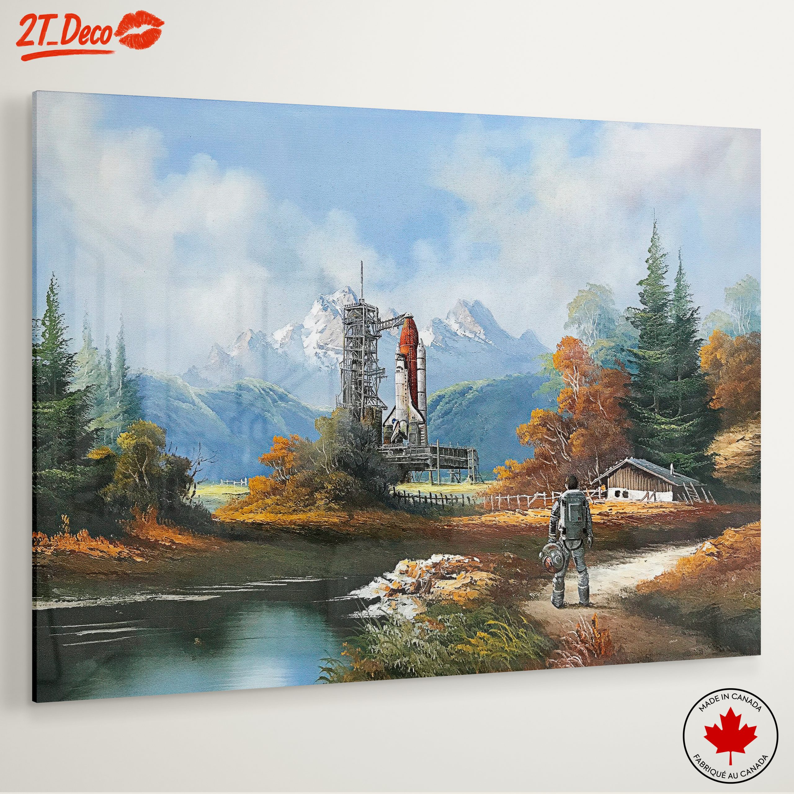 Scenic Fantasy Space Landscape with Astronaut - Image 6
