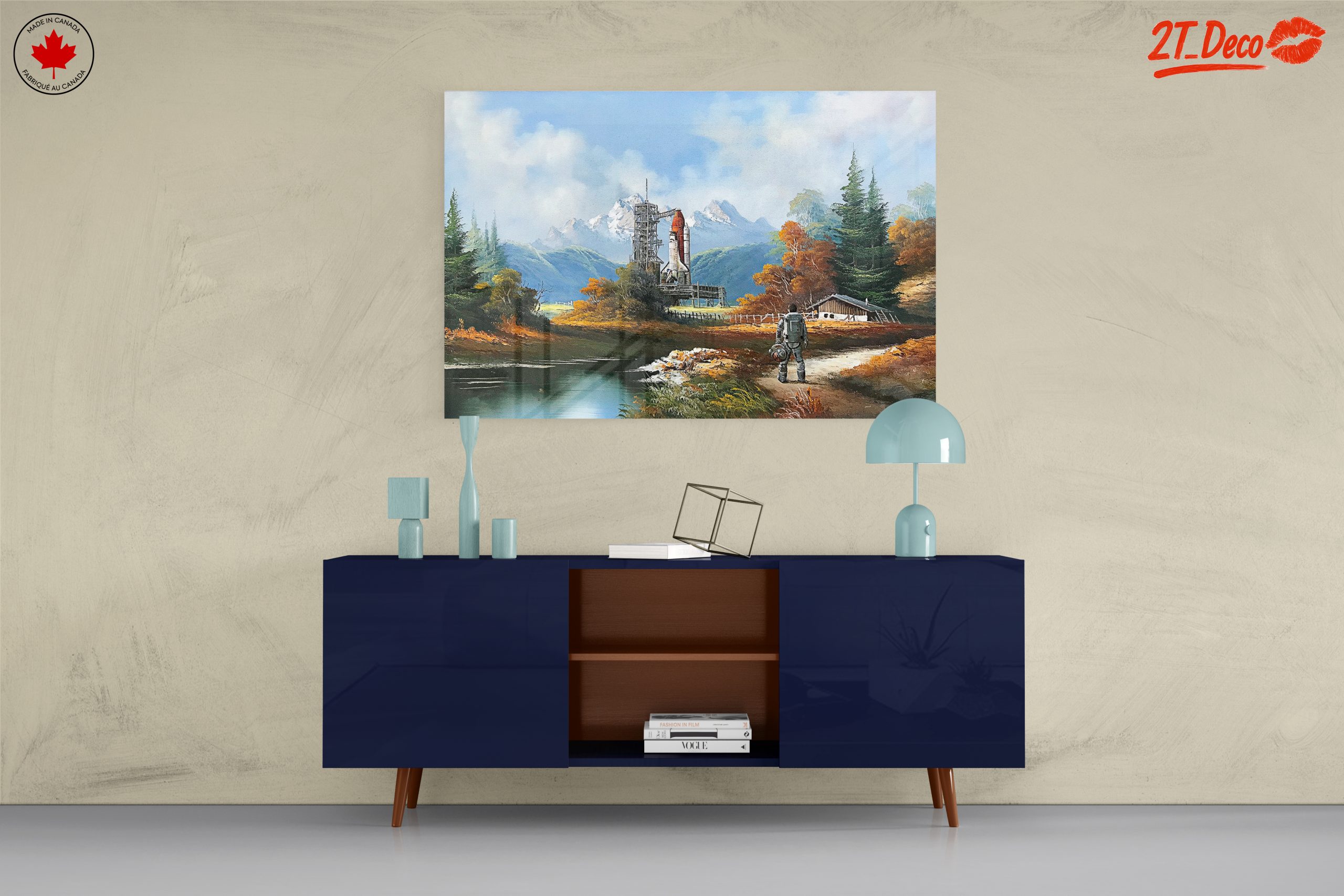Scenic Fantasy Space Landscape with Astronaut - Image 8
