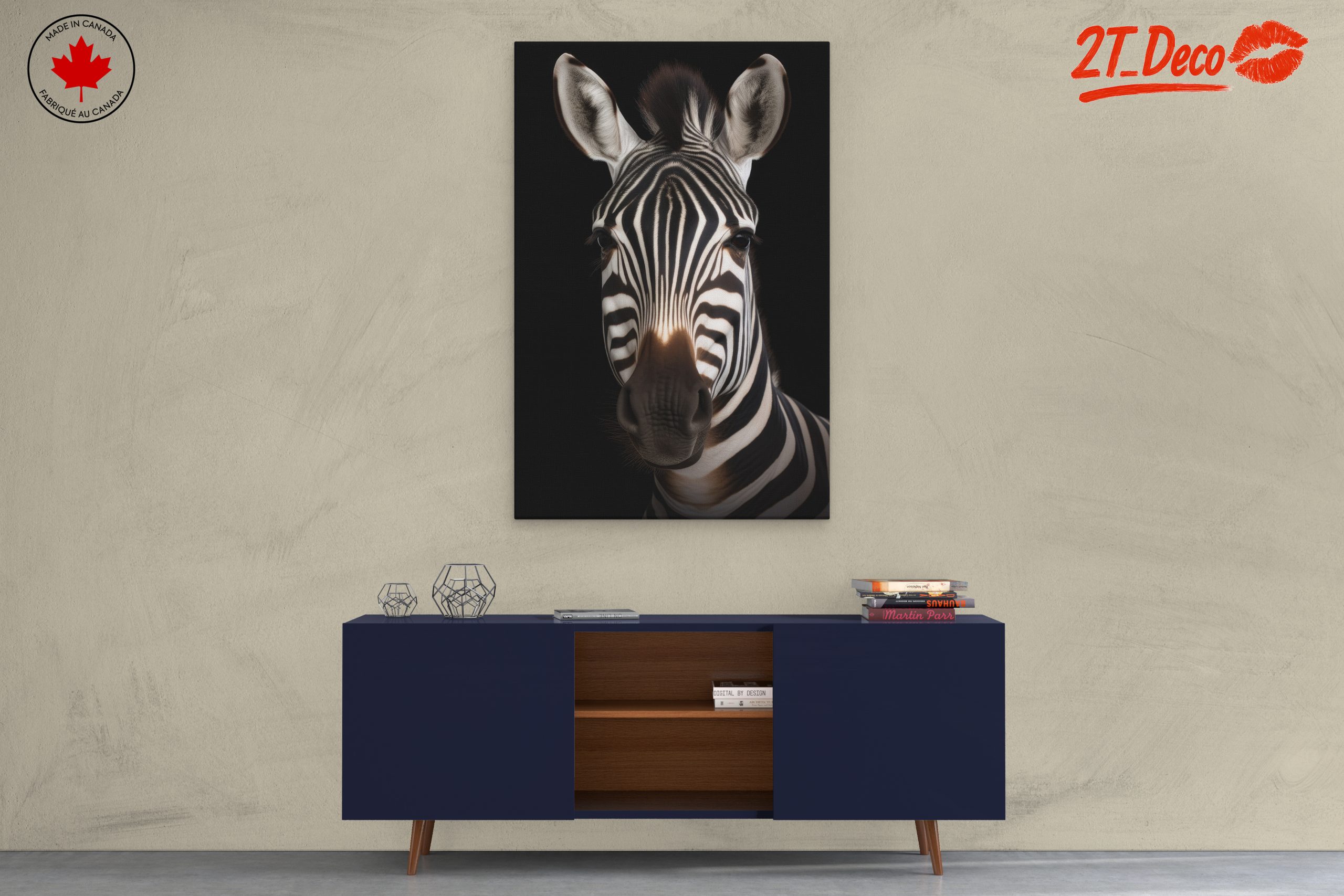 Striking Zebra Portrait in Black and White - Image 3