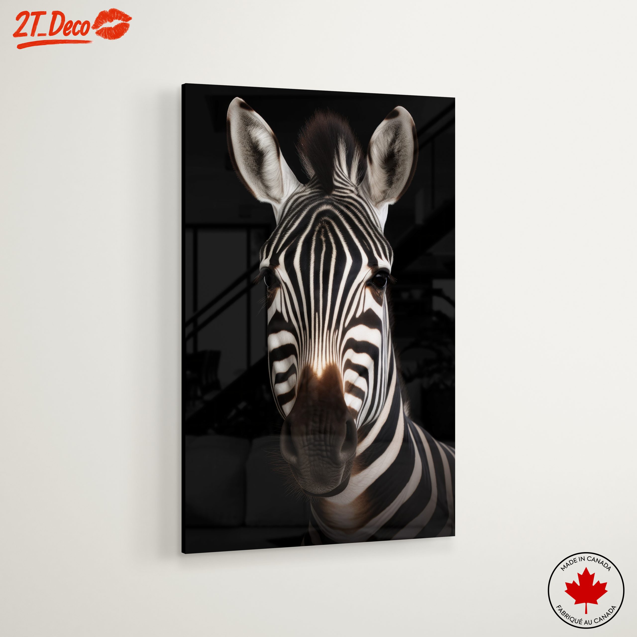 Striking Zebra Portrait in Black and White - Image 6