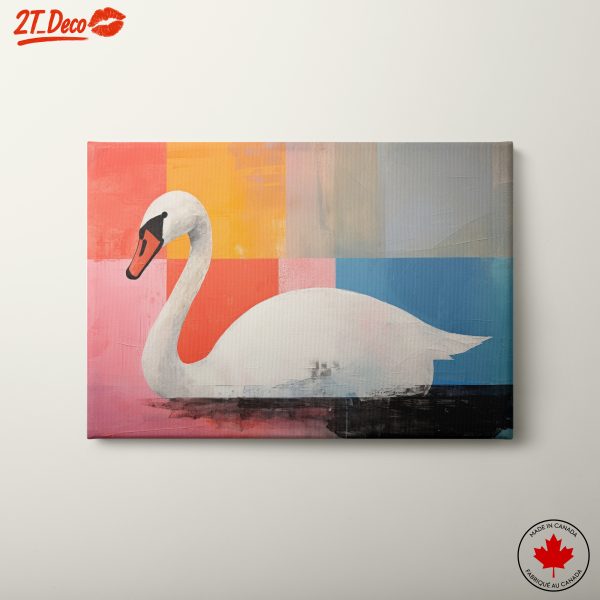 Stylized Swan Art with Bold Colors