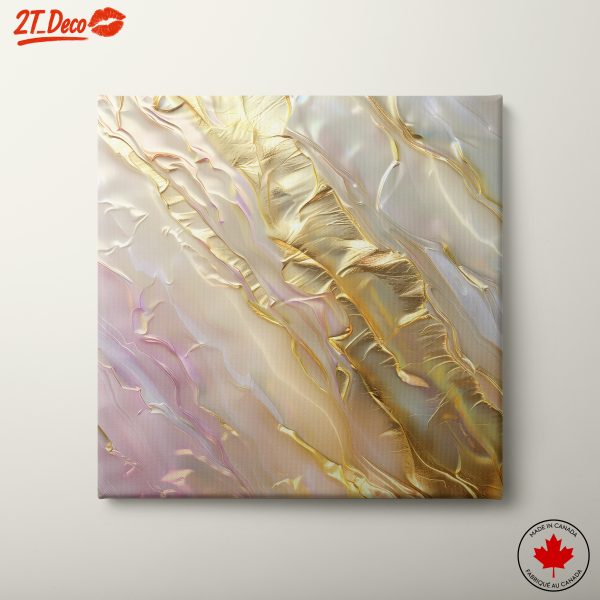 Abstract Gold and Pastel Fluid Art