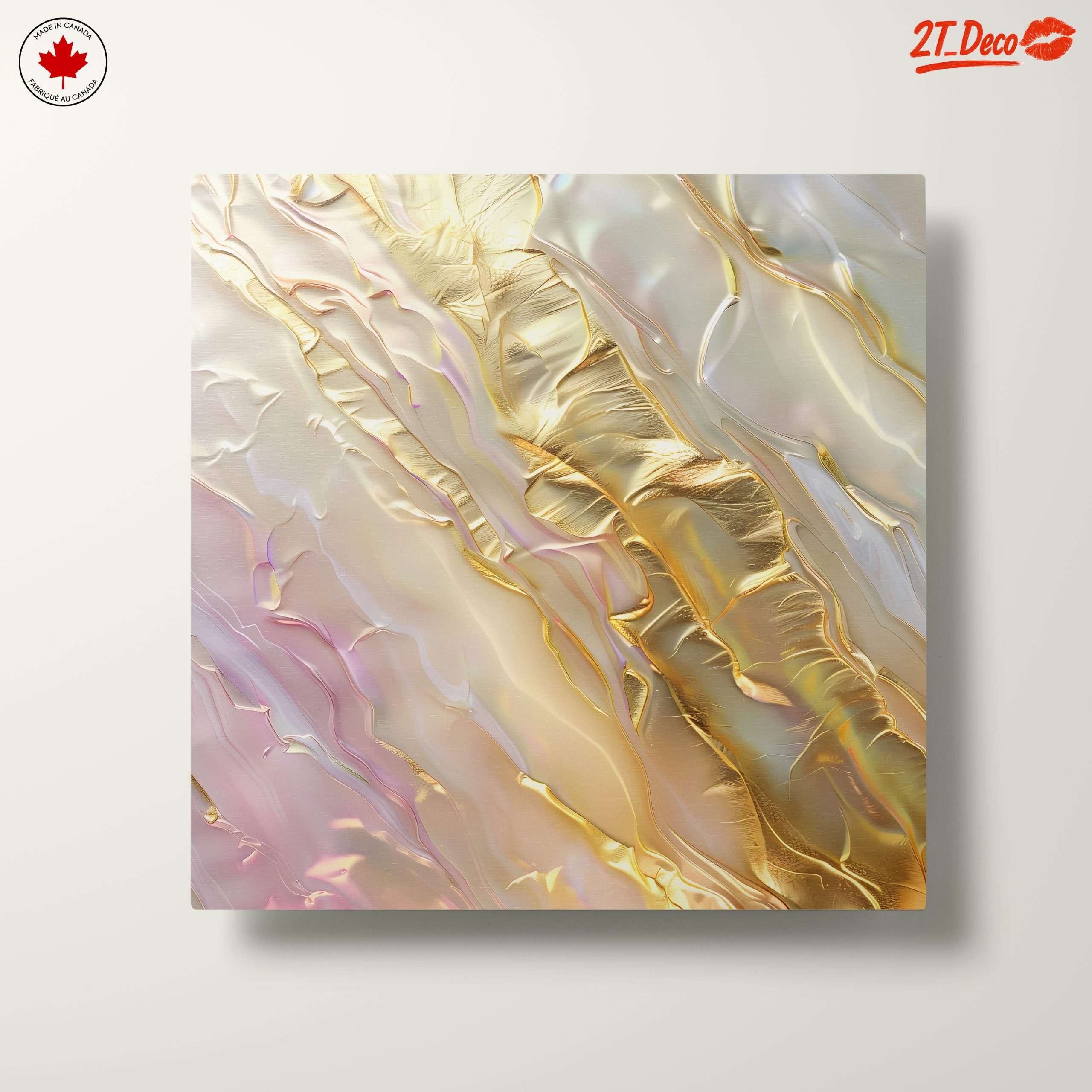Abstract Gold and Pastel Fluid Art - Image 10