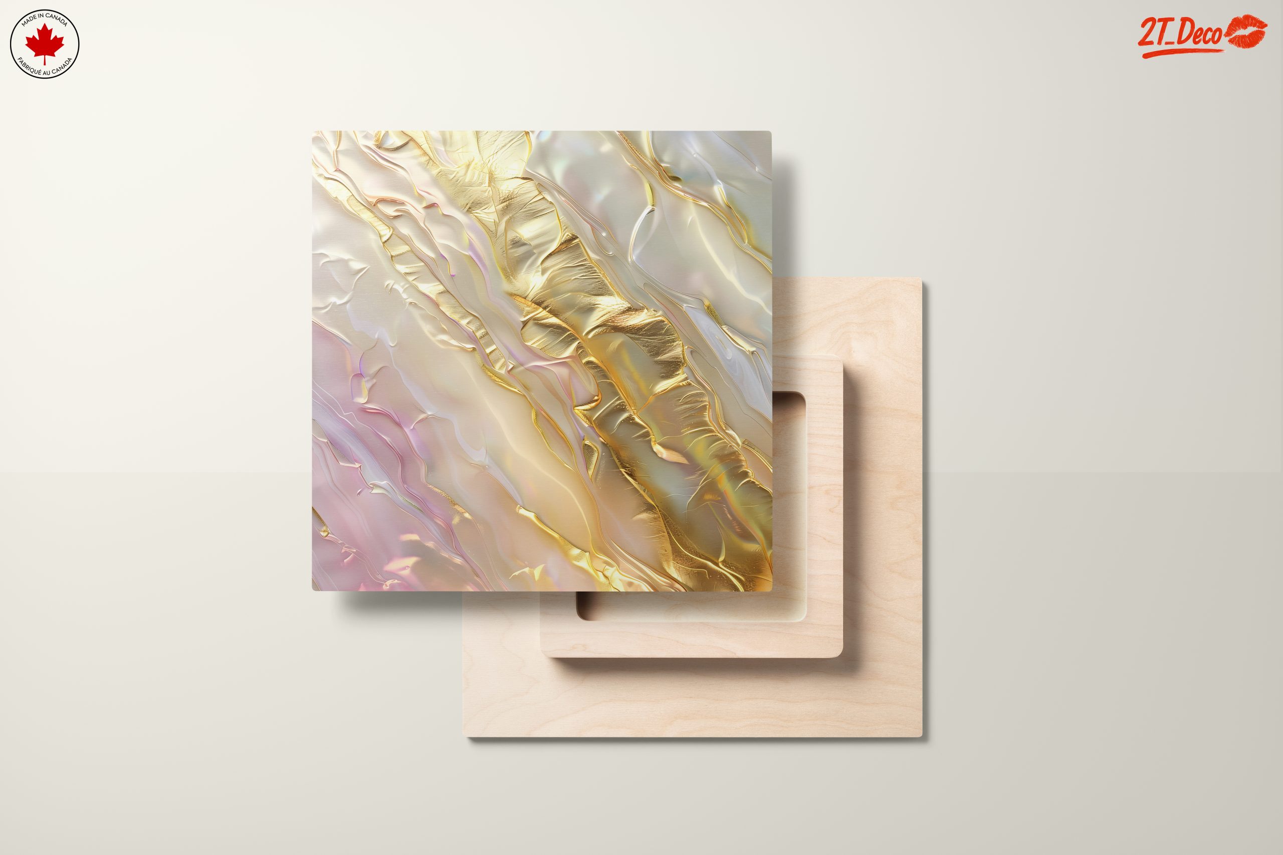 Abstract Gold and Pastel Fluid Art - Image 11