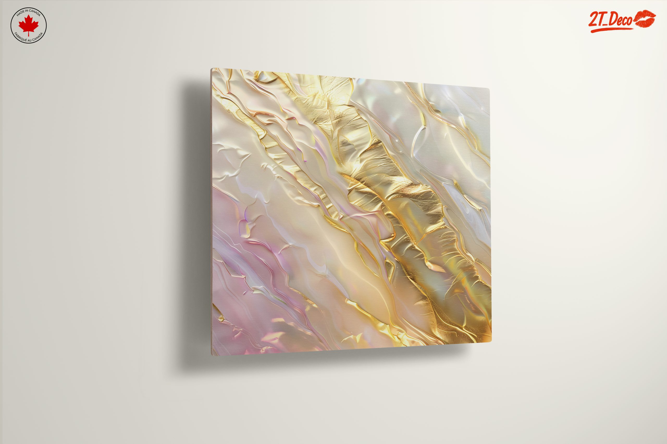 Abstract Gold and Pastel Fluid Art - Image 13
