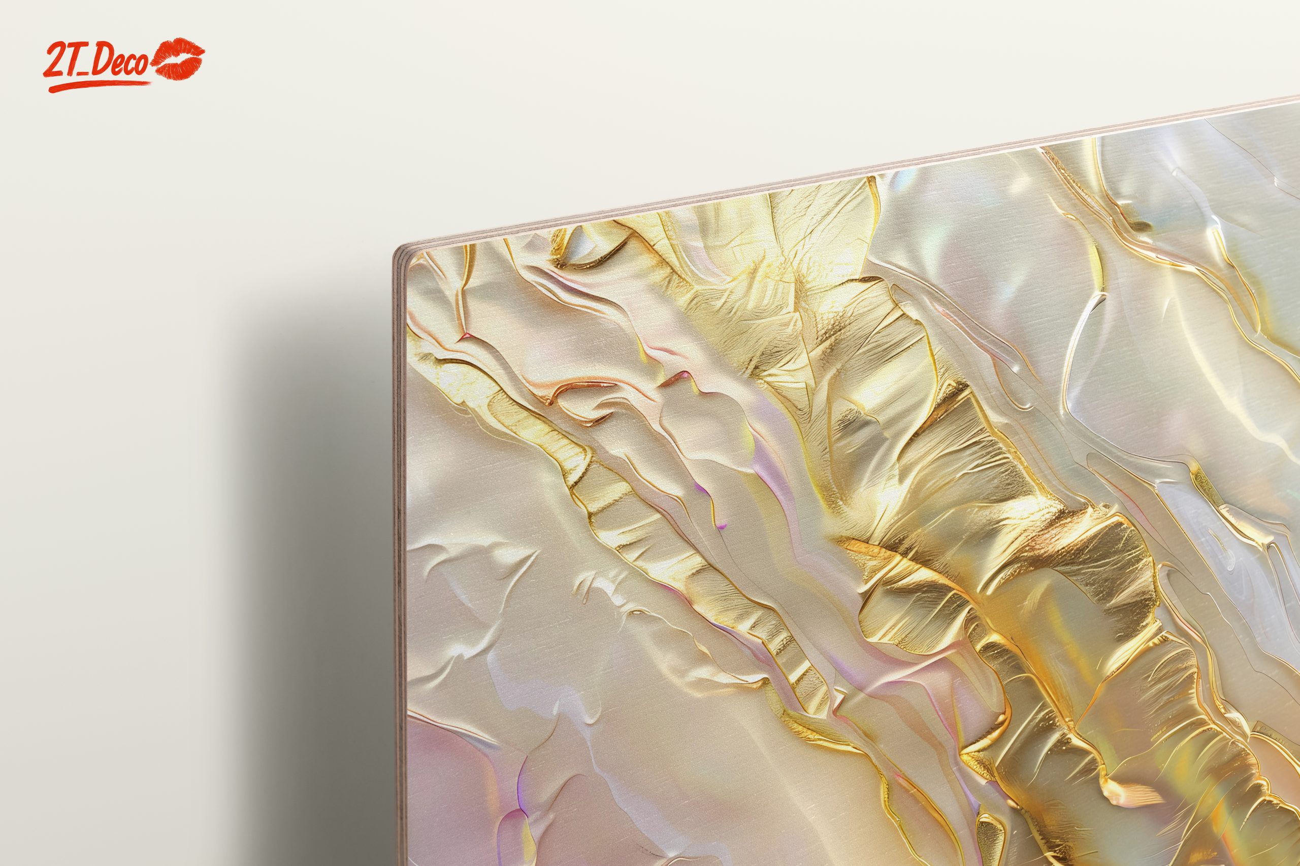 Abstract Gold and Pastel Fluid Art - Image 15
