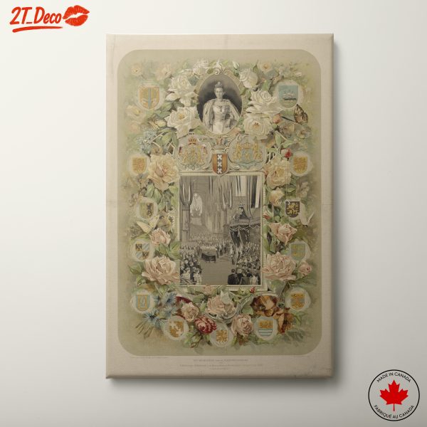 Regal Historical Art with Floral Motifs