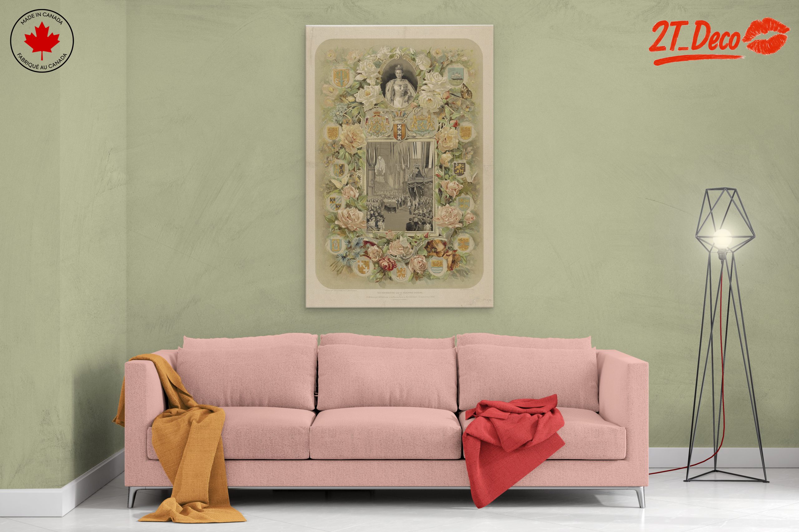 Regal Historical Art with Floral Motifs - Image 2