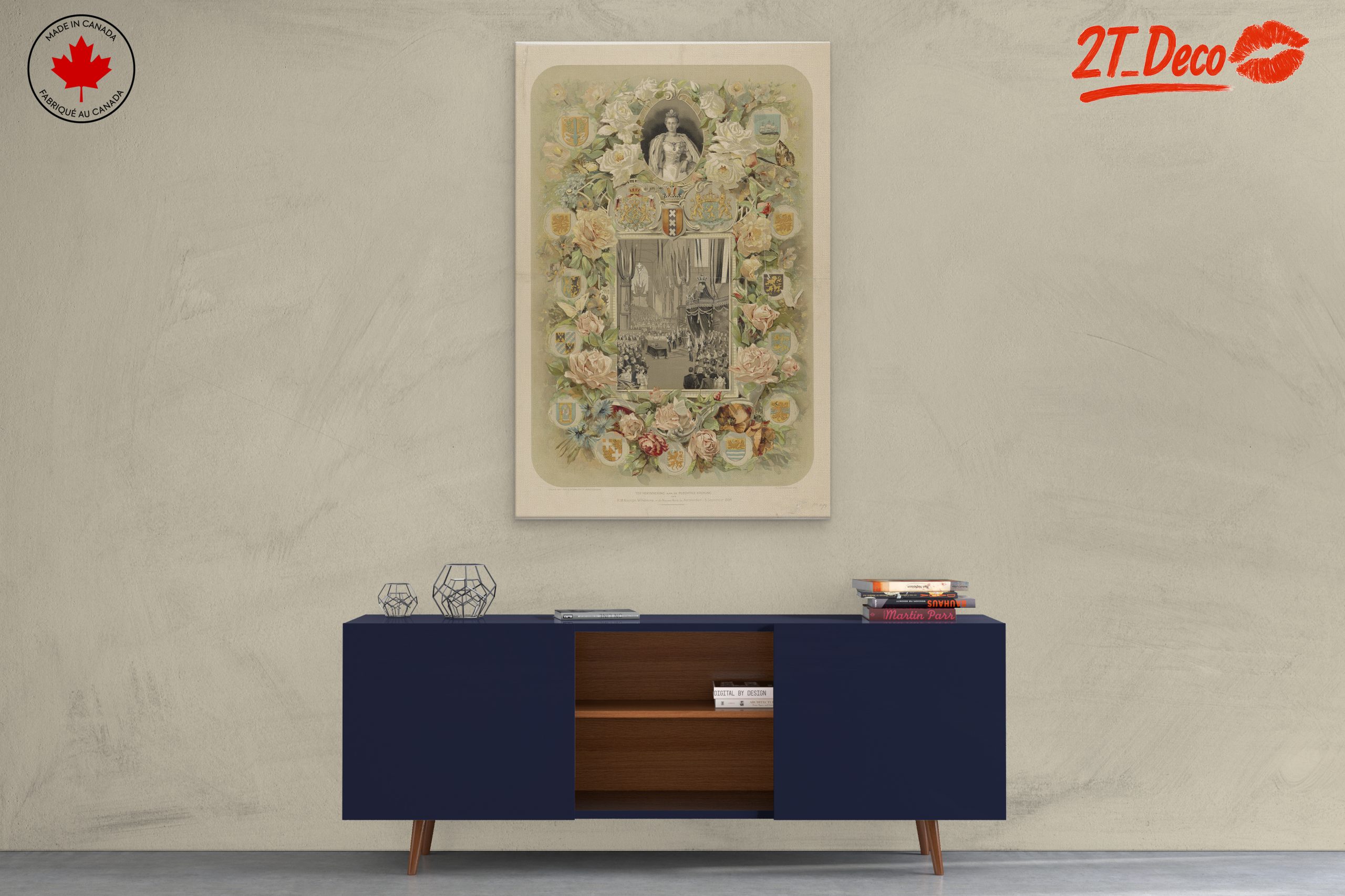 Regal Historical Art with Floral Motifs - Image 3