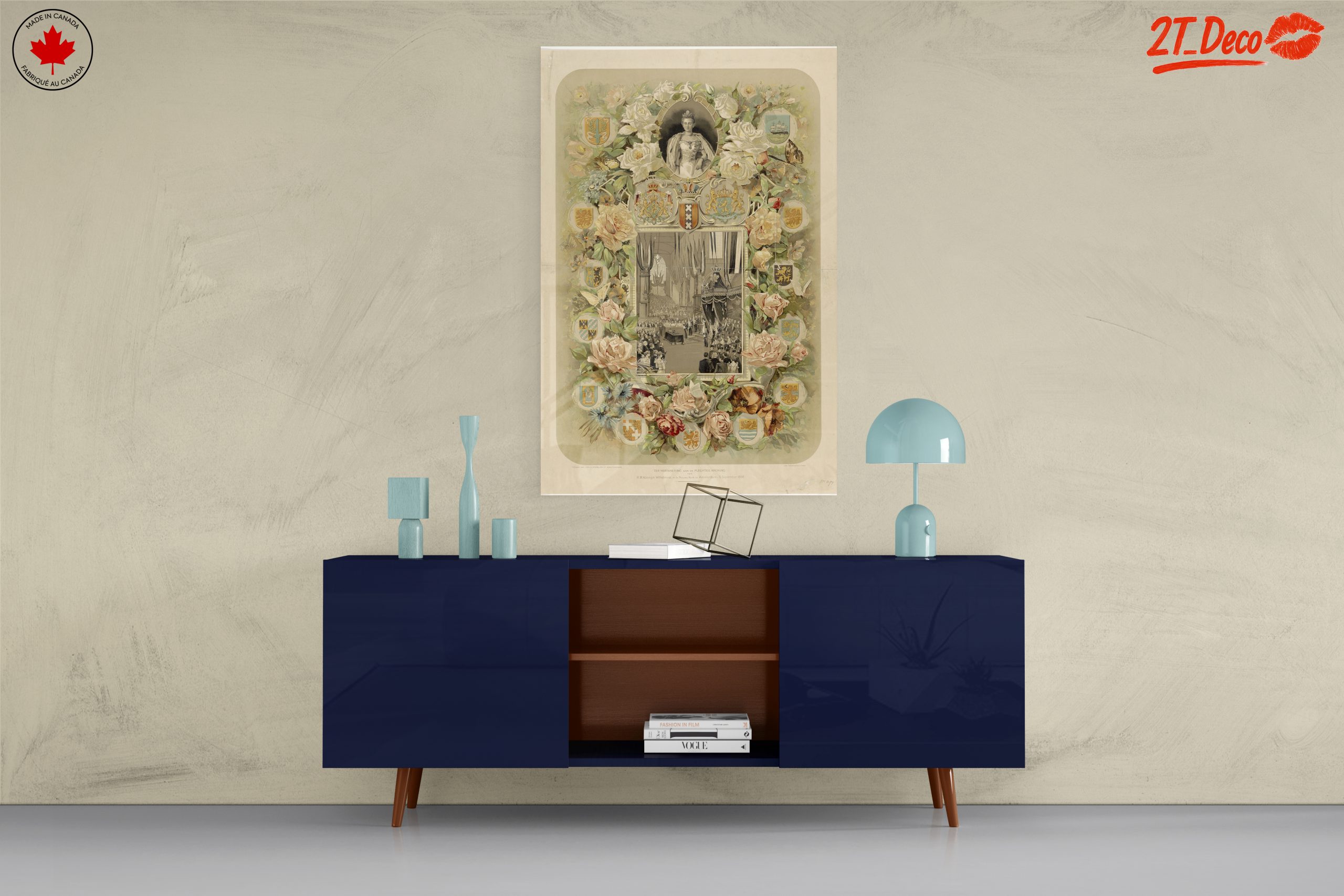 Regal Historical Art with Floral Motifs - Image 8