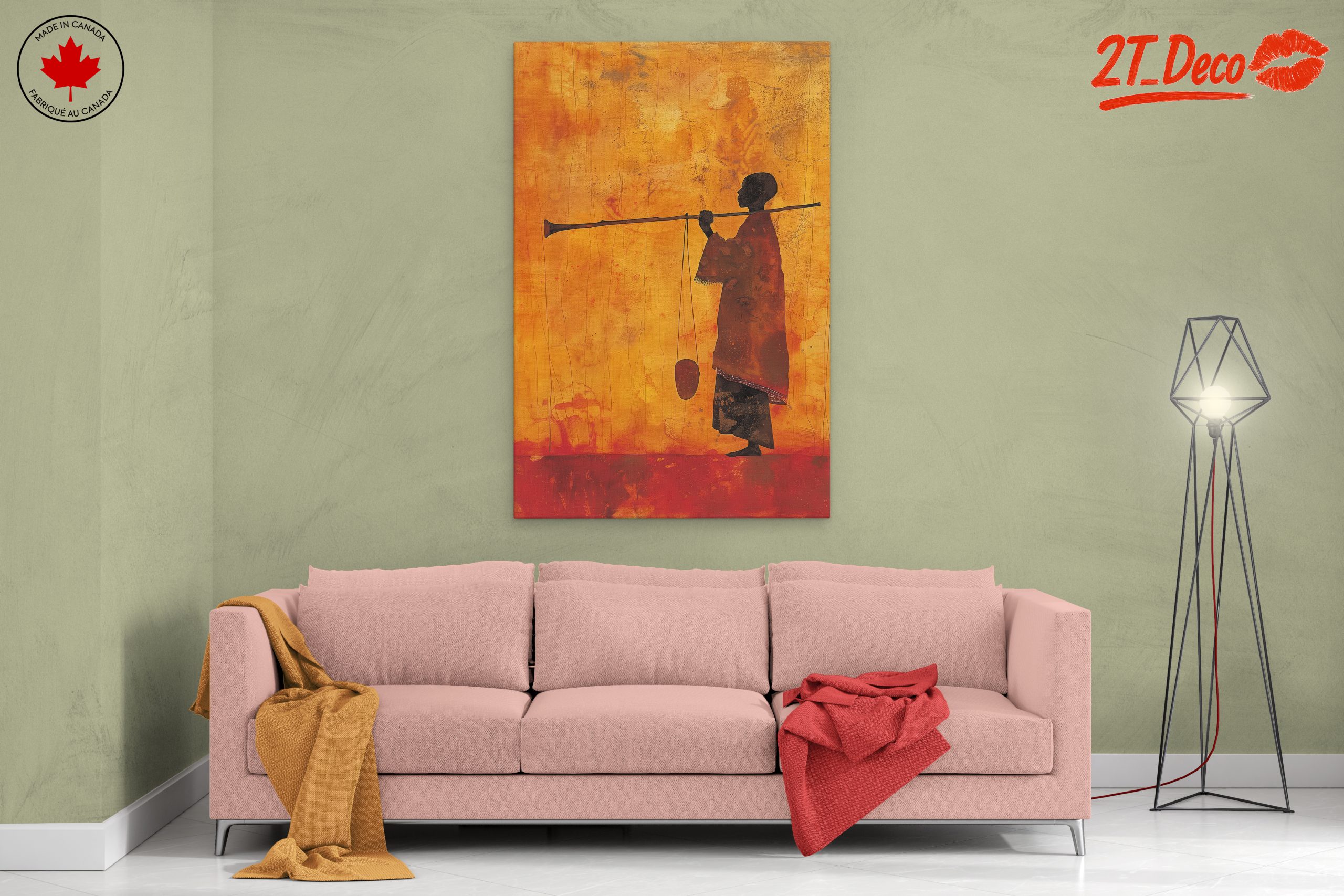 Silhouette of a Musician in Afro Art - Image 2