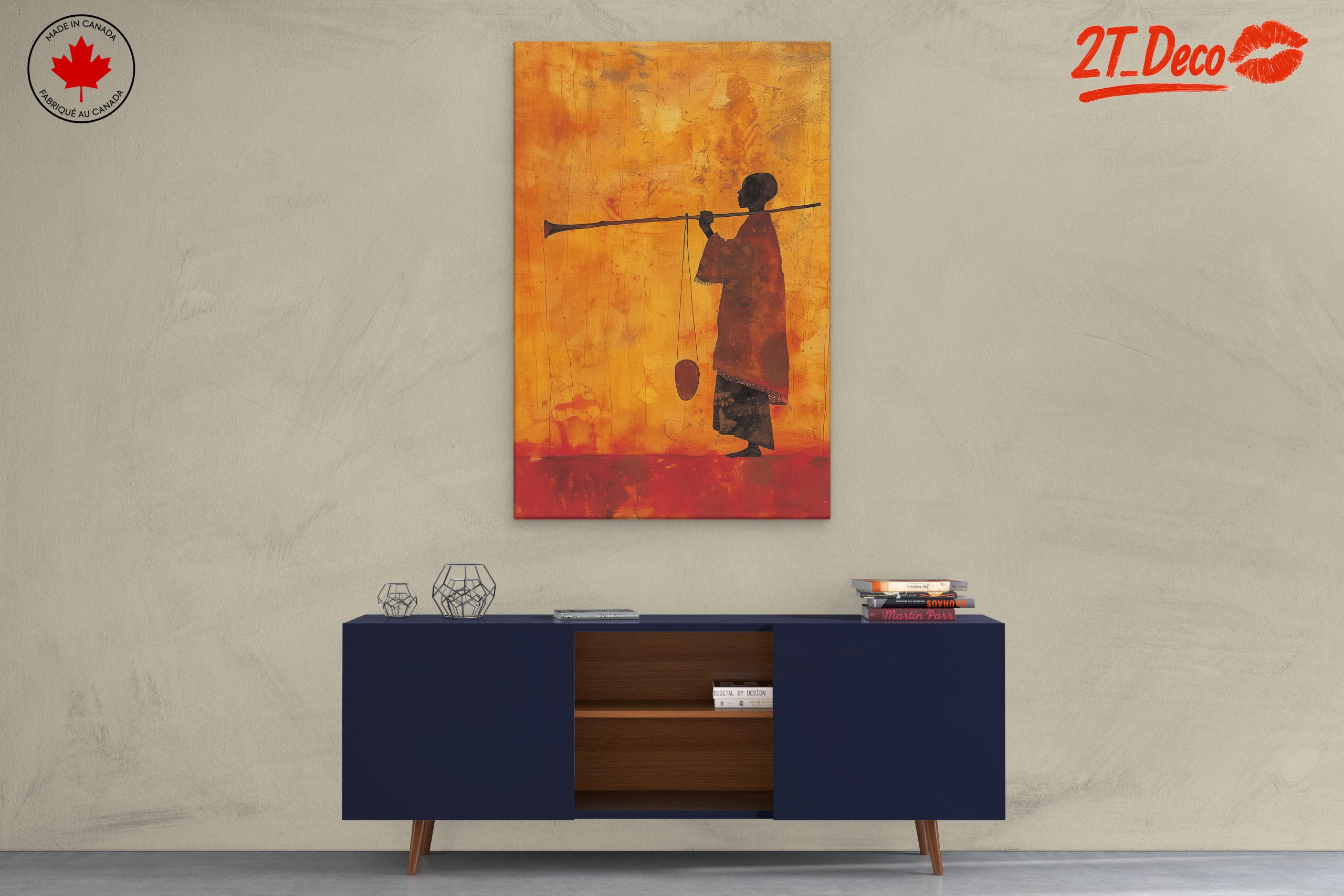 Silhouette of a Musician in Afro Art - Image 3