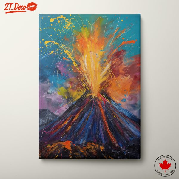Vibrant Abstract Volcanic Landscape Art