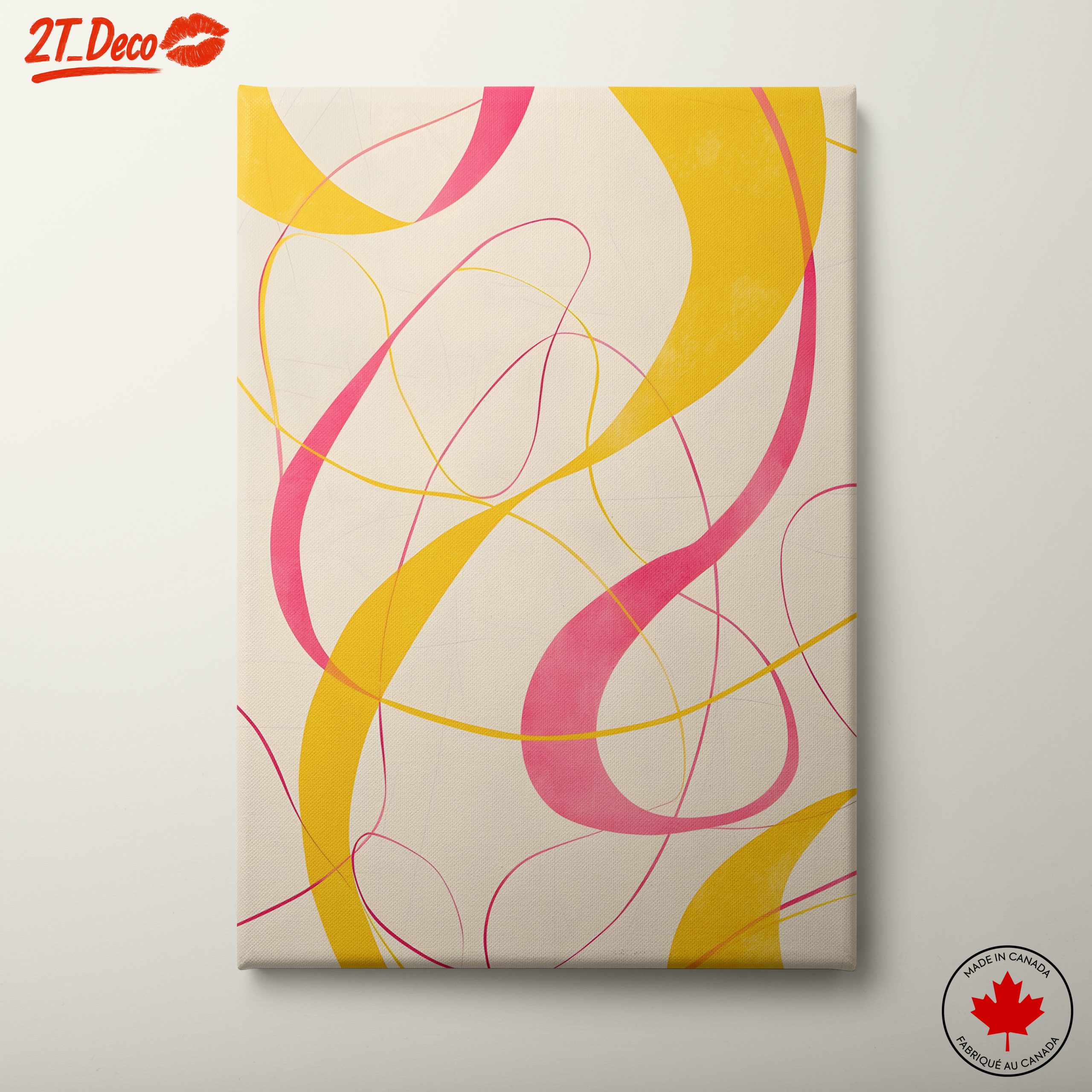 Abstract Curved Lines in Bright Colors
