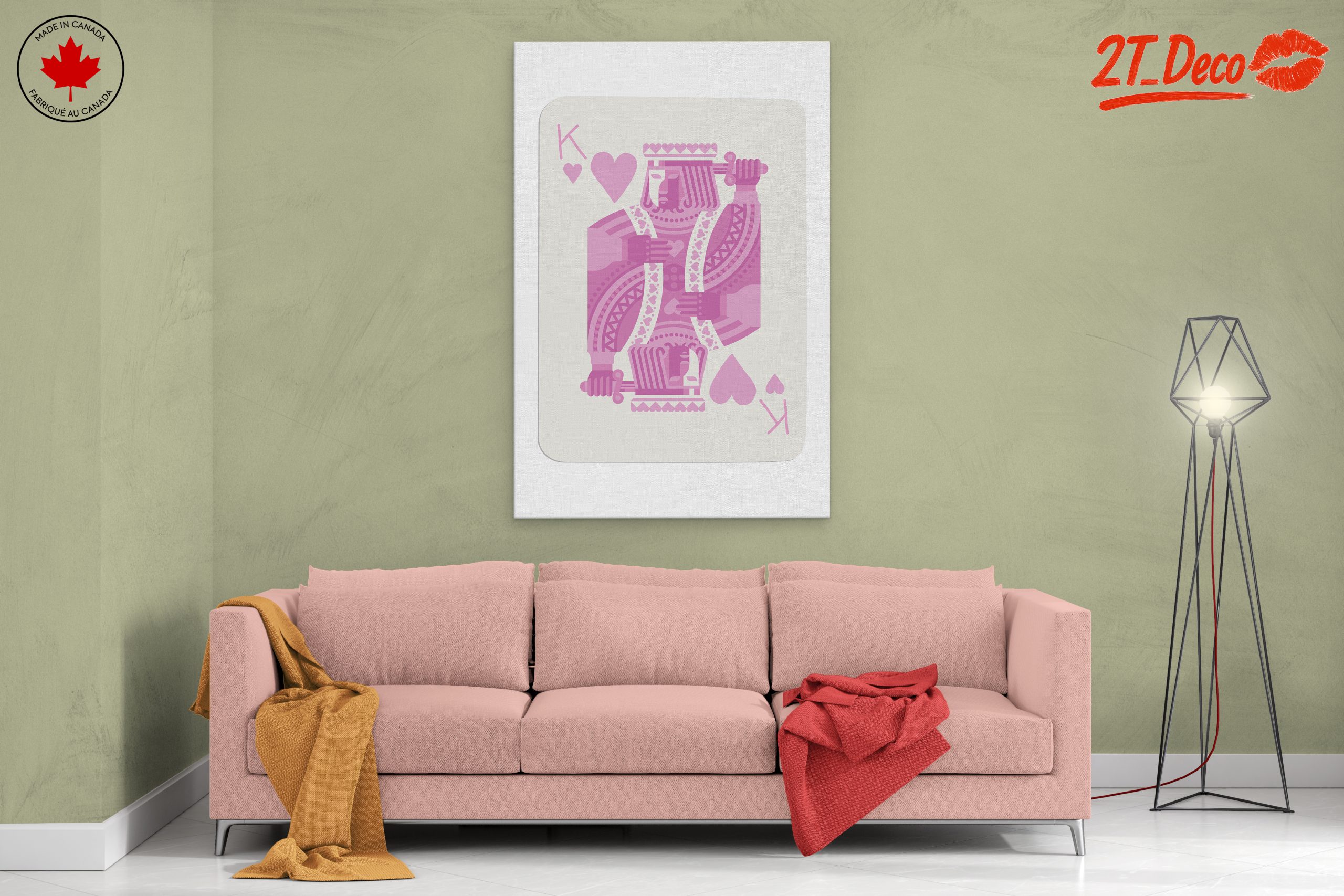 Stylized Heart King Playing Card Art - Image 2