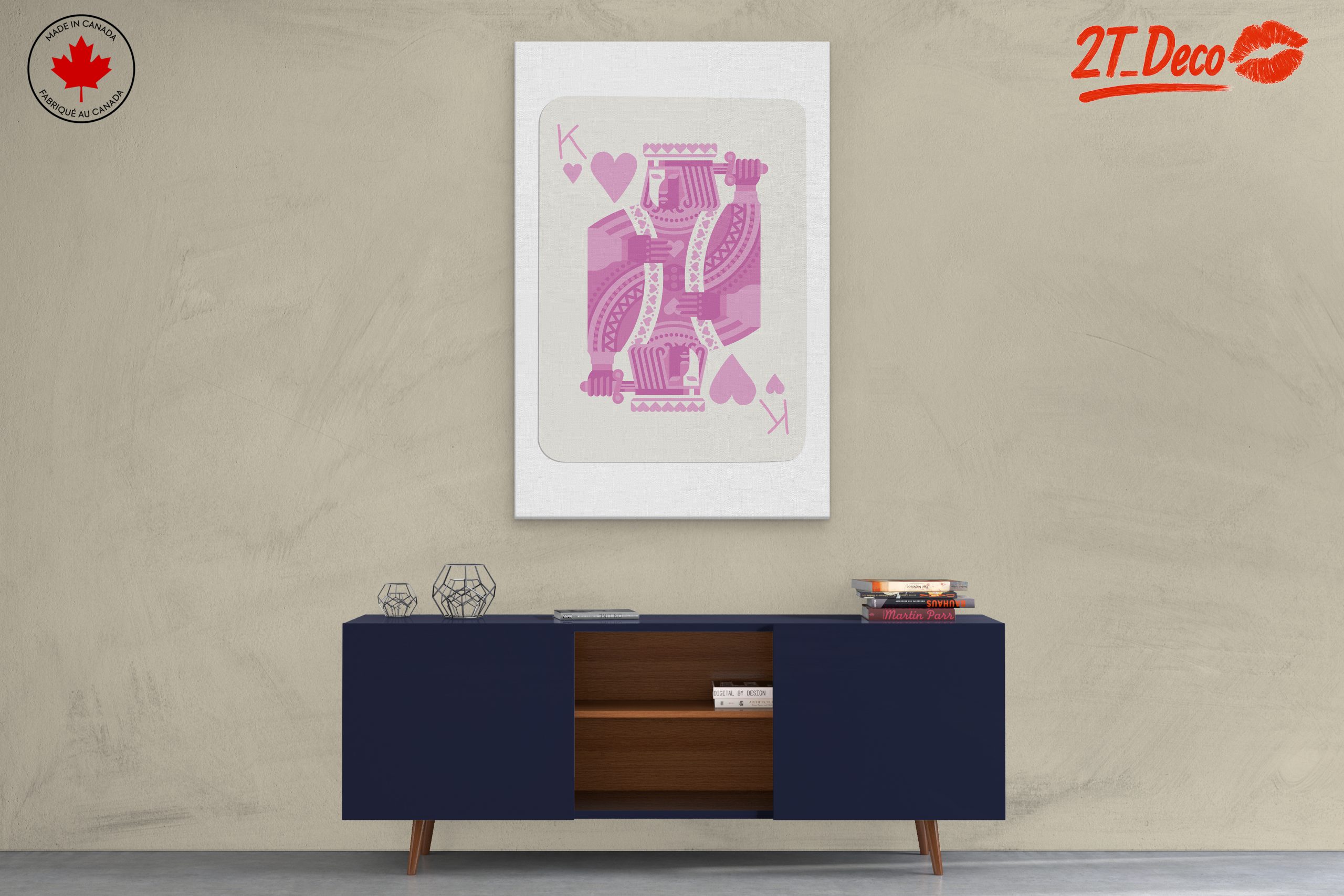 Stylized Heart King Playing Card Art - Image 3
