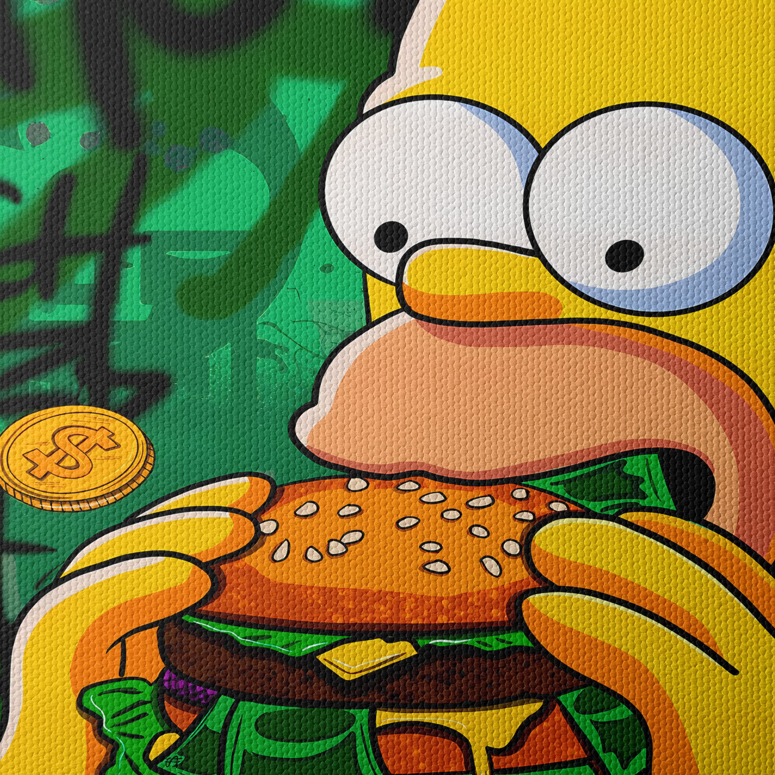 Homer Simpson Enjoying a Big Burger - Image 4