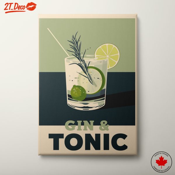 Stylish Gin and Tonic Beverage Art