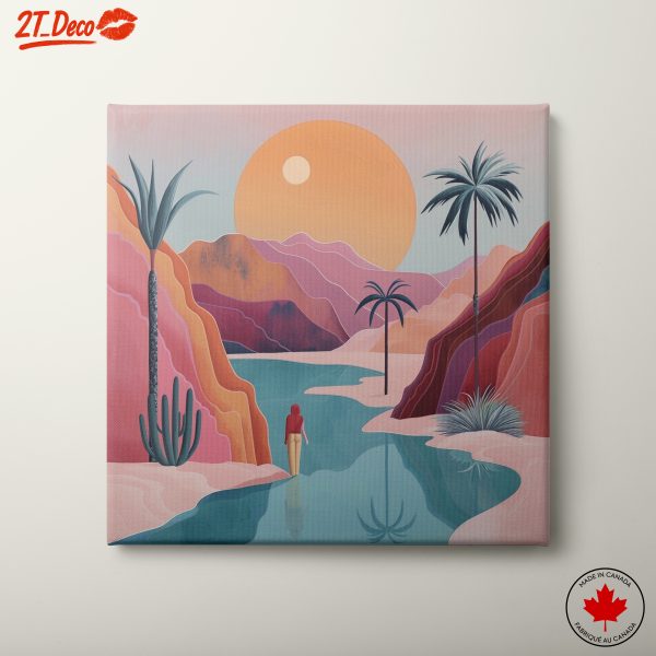 Stylized Abstract Landscape with Palm Trees