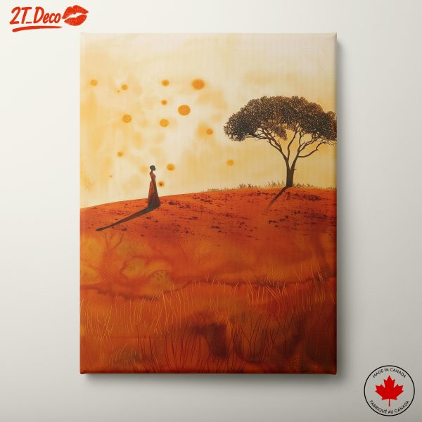 Serene Afro Art Scene with Sunset