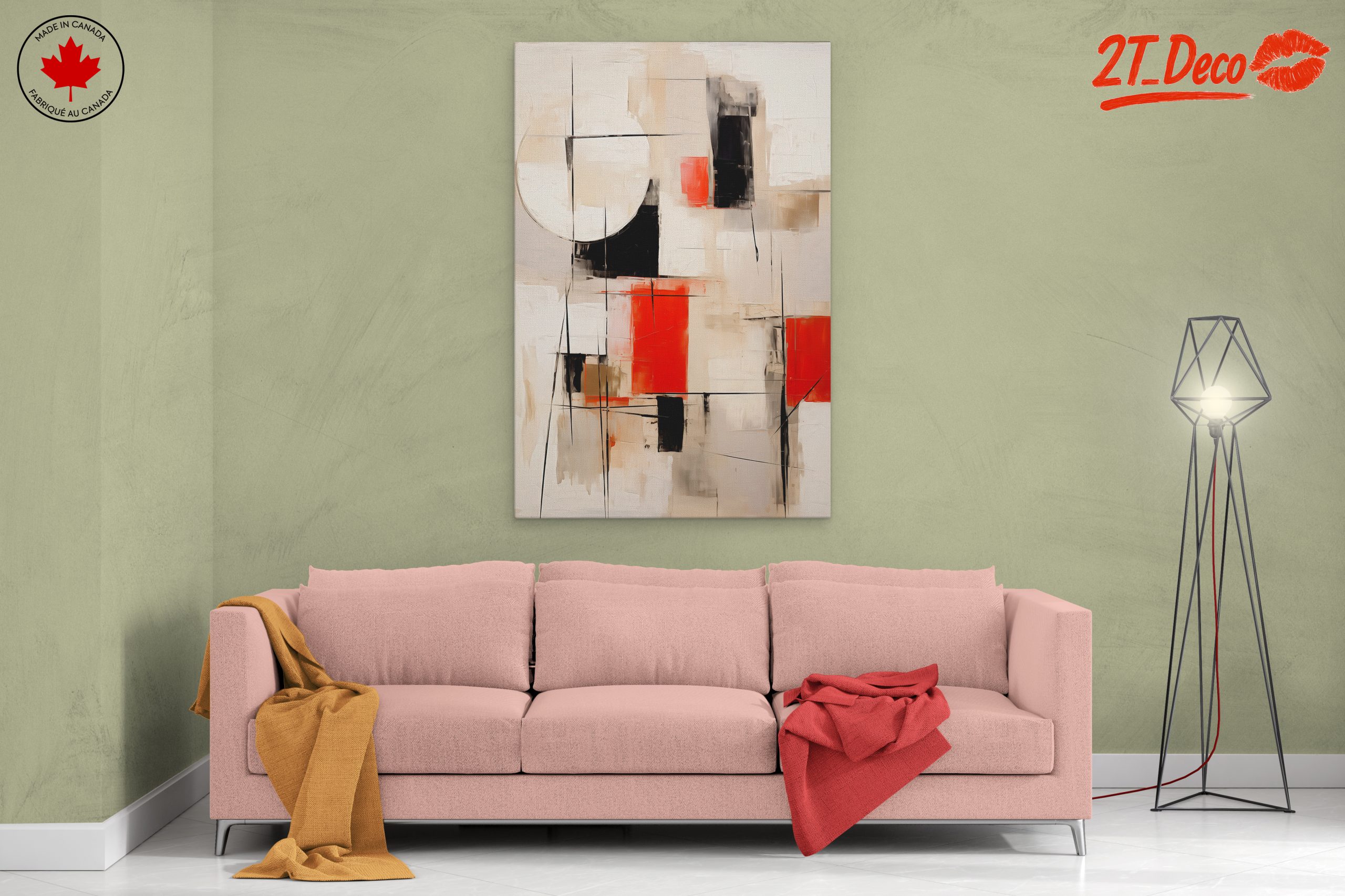 Geometric Abstract Art in Neutral Tones - Image 2