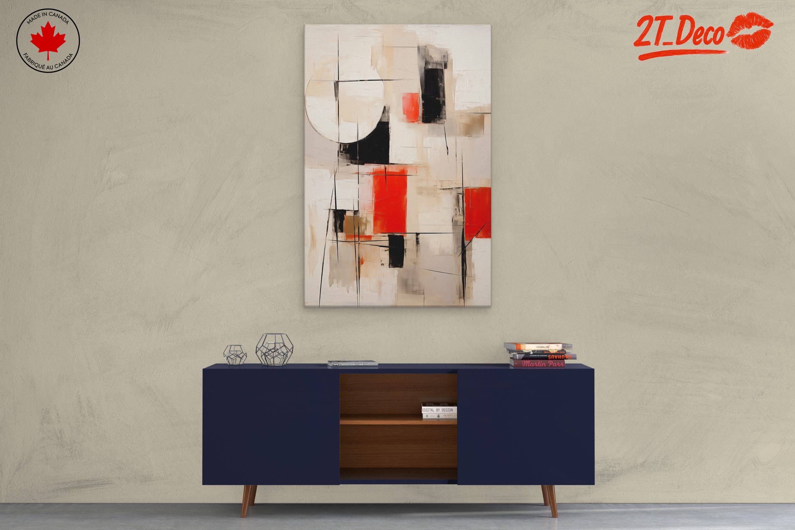 Geometric Abstract Art in Neutral Tones - Image 3