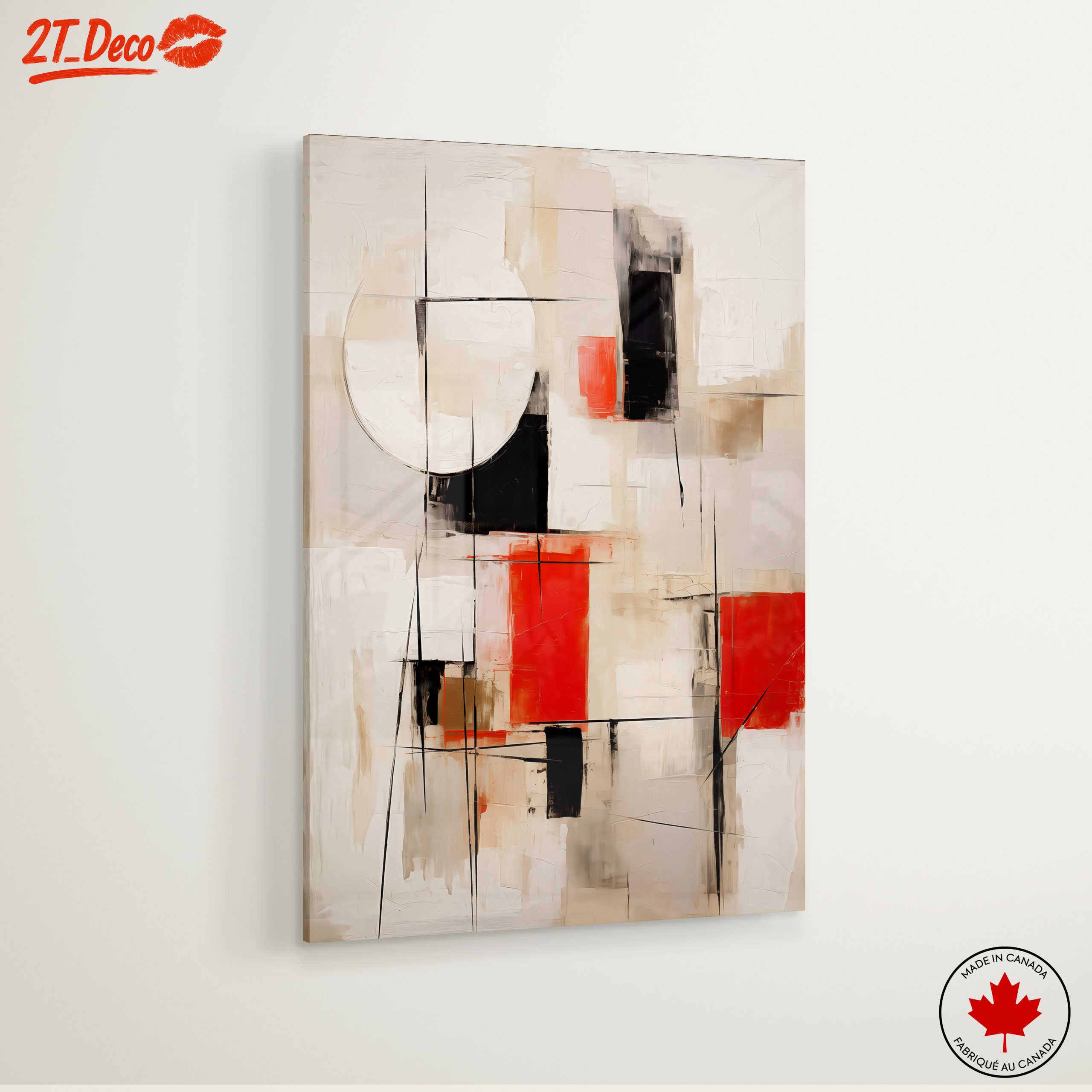 Geometric Abstract Art in Neutral Tones - Image 6