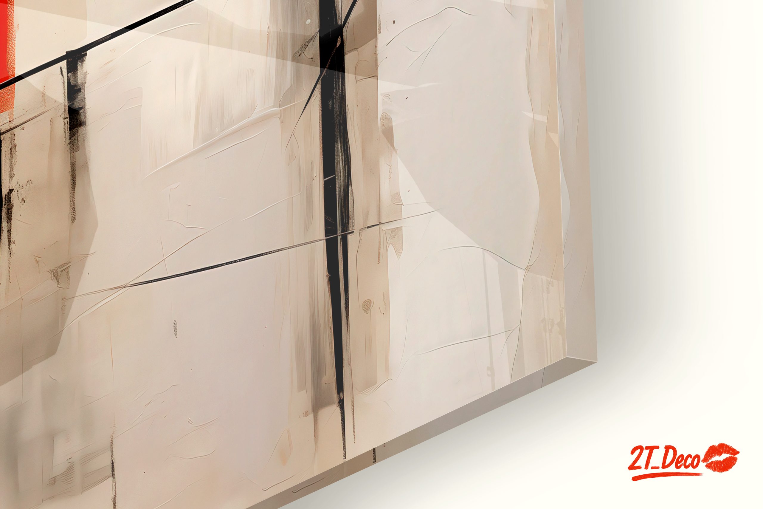 Geometric Abstract Art in Neutral Tones - Image 9