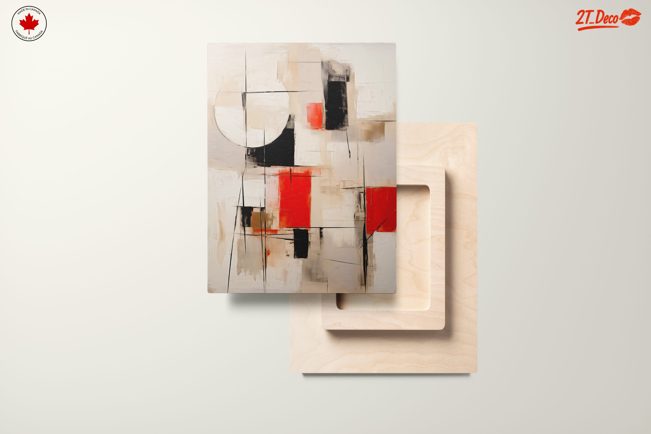 Geometric Abstract Art in Neutral Tones - Image 11