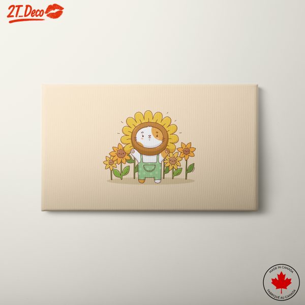 Adorable Animal Character Among Sunflowers