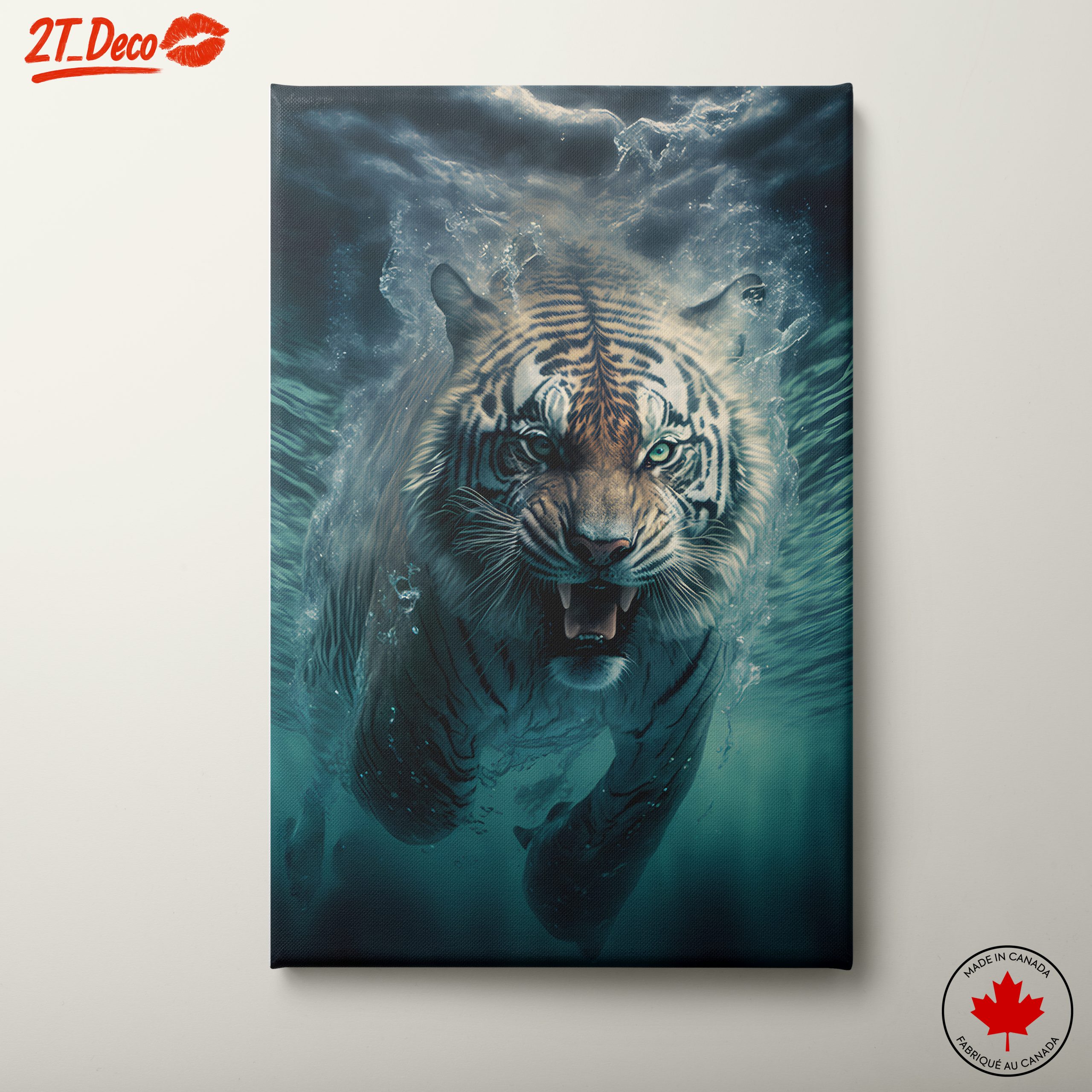 Majestic Tiger Swimming in Water