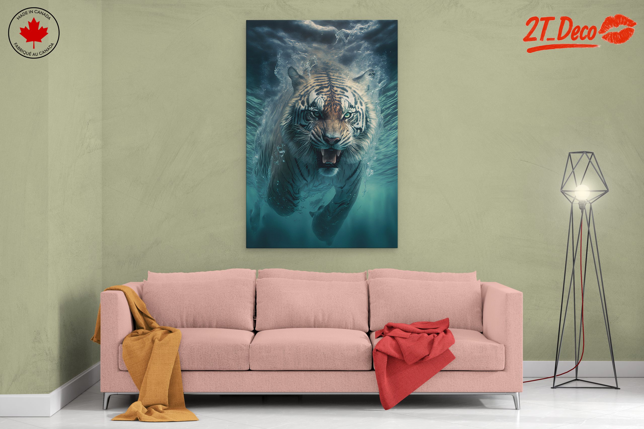Majestic Tiger Swimming in Water - Image 2