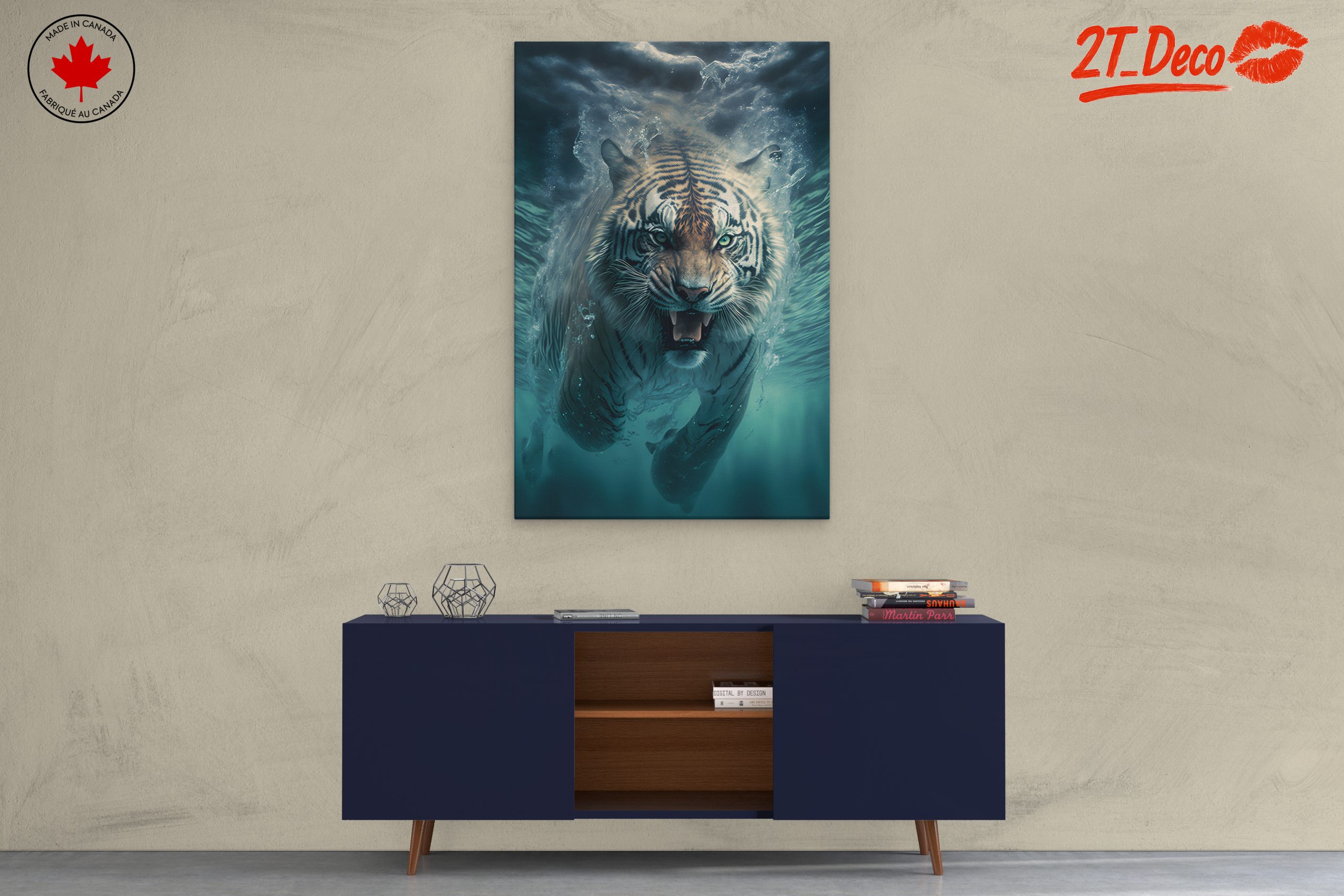 Majestic Tiger Swimming in Water - Image 3