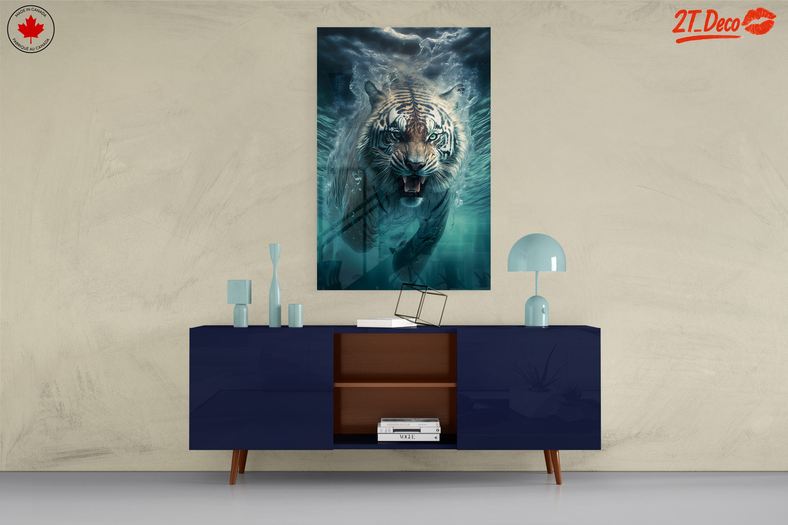 Majestic Tiger Swimming in Water - Image 8
