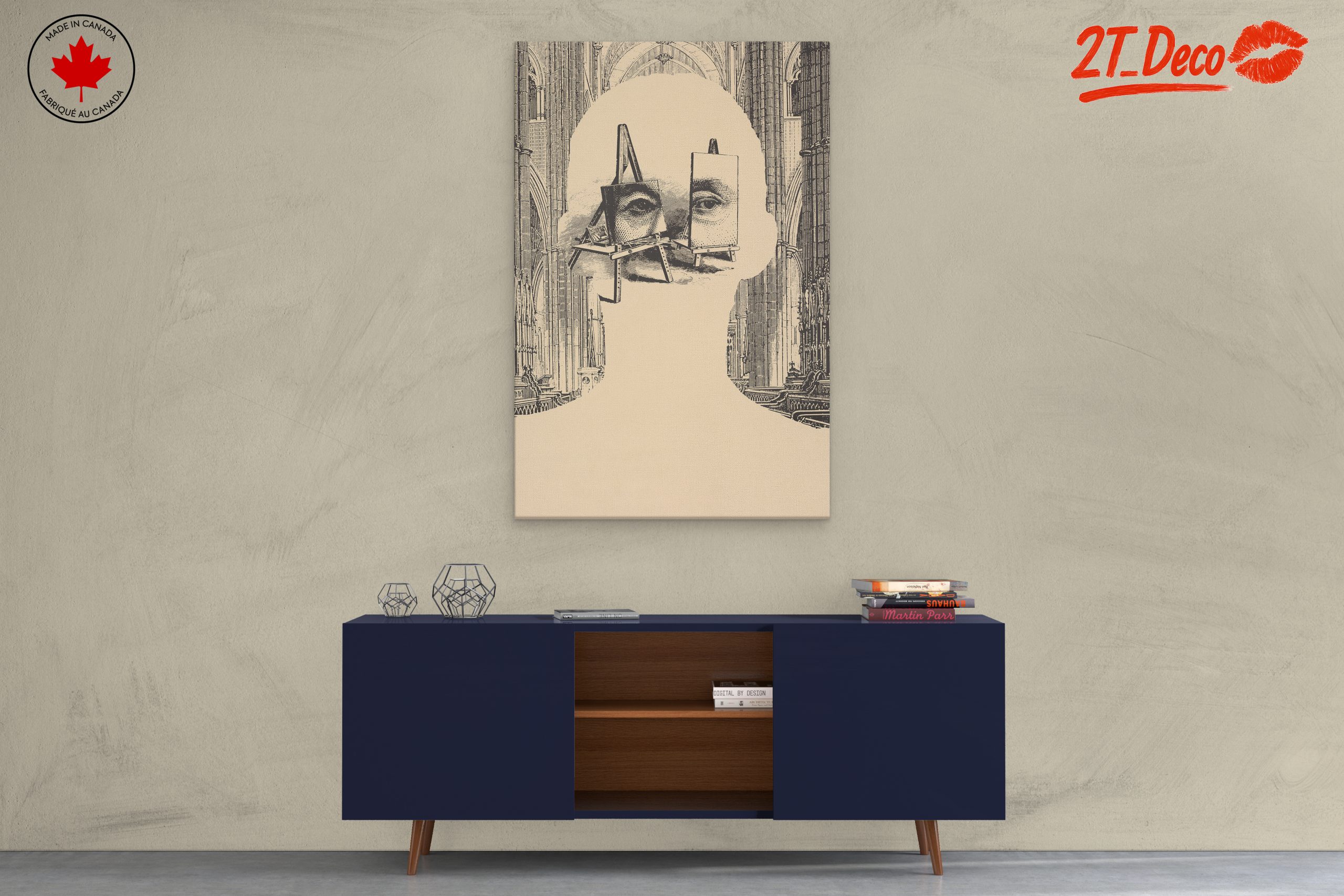 Abstract Contemporary Portrait with Architectural Elements - Image 3