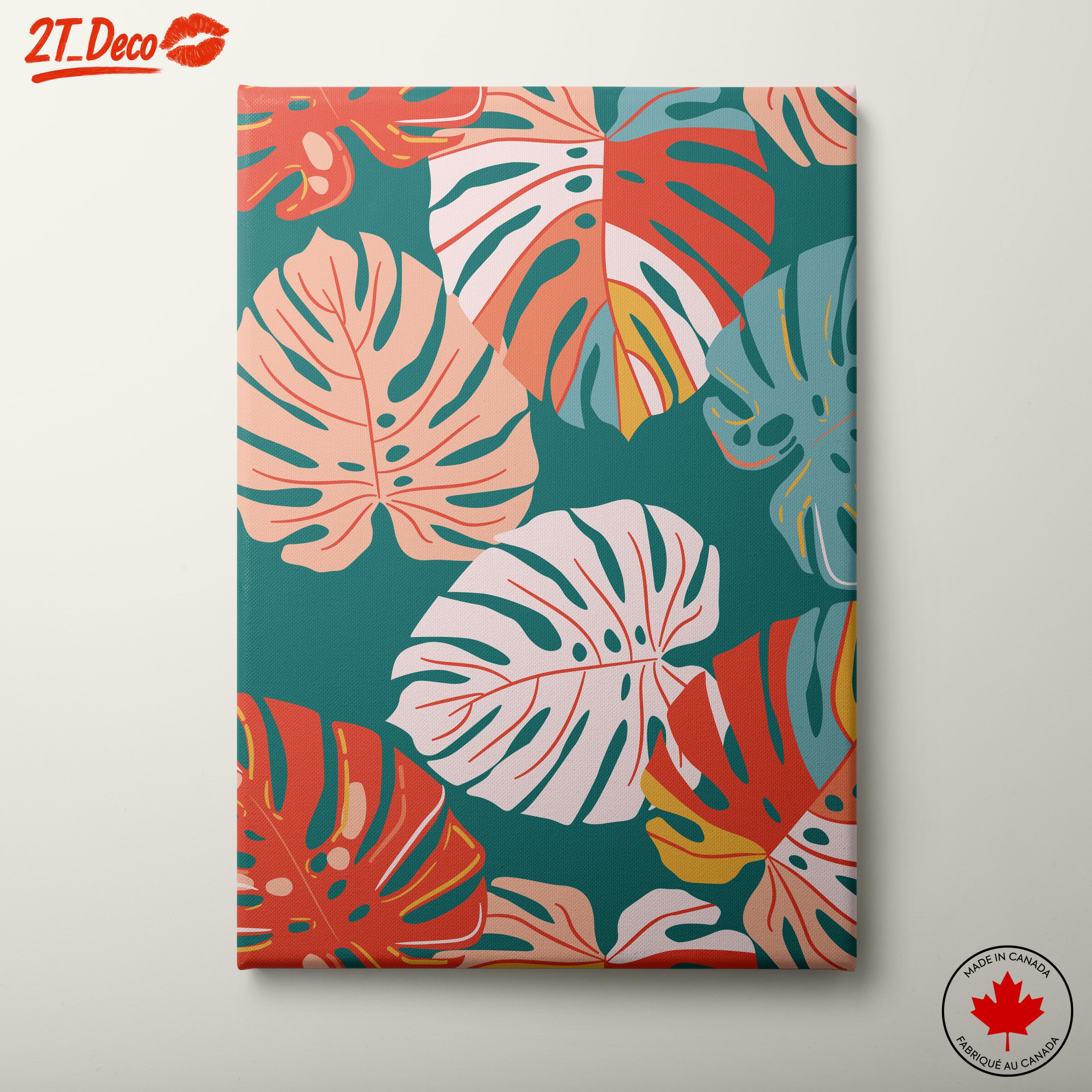 Vibrant Modern Botanical Leaves Art